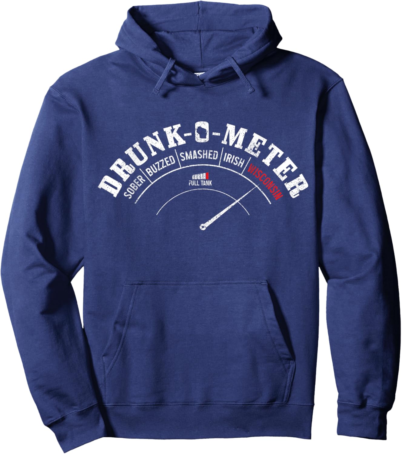 Wisconsin Drunk-O-Meter Funny Drinking Party Pride Hoodie - Hoodie | Navy