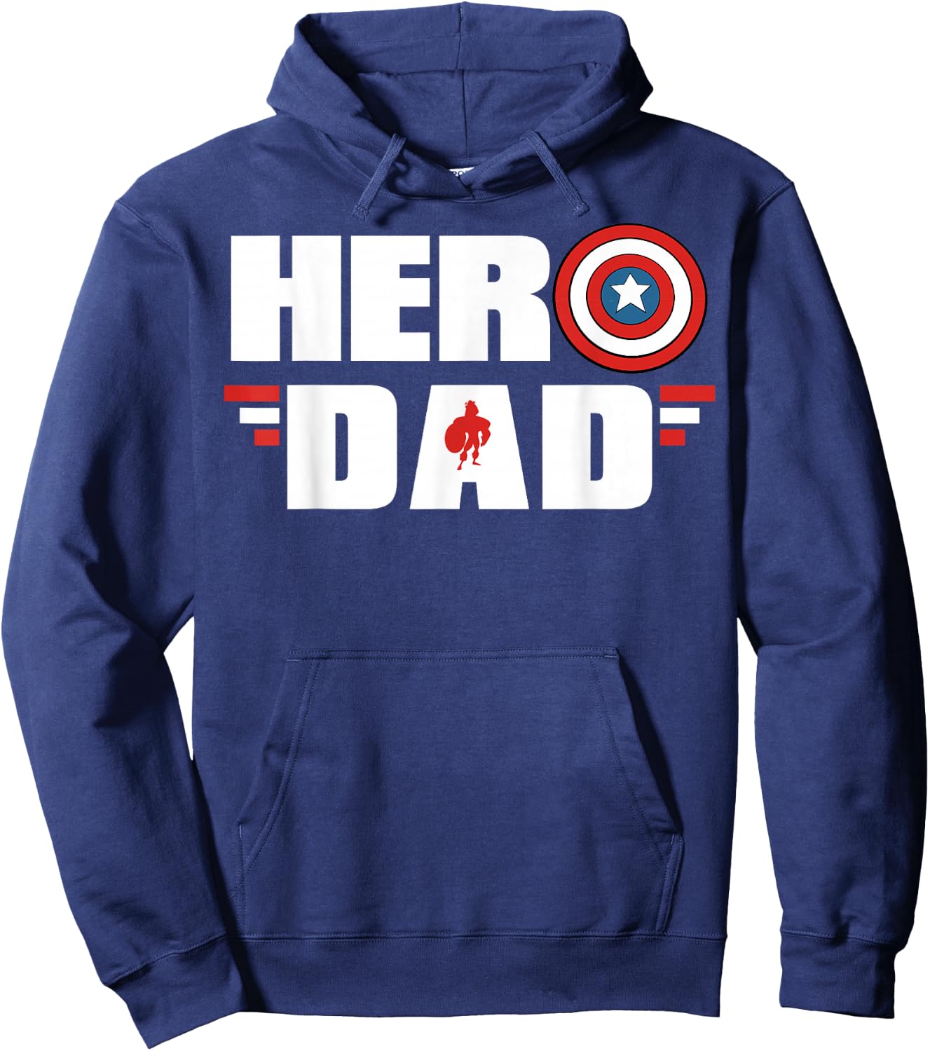 Marvel Father's Day Captain America Shield Hero Dad Logo Hoodie - Hoodie | Navy