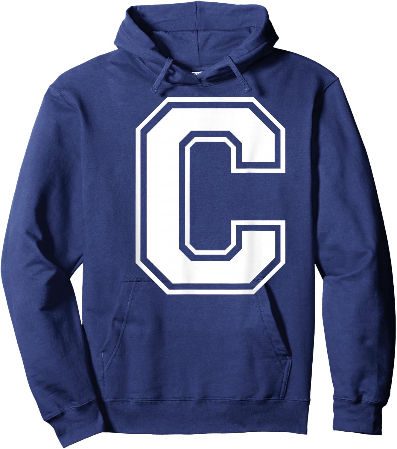 Letter C Capital Alphabet College Varsity Monogram Club Hoodie - Hoodie | Navy