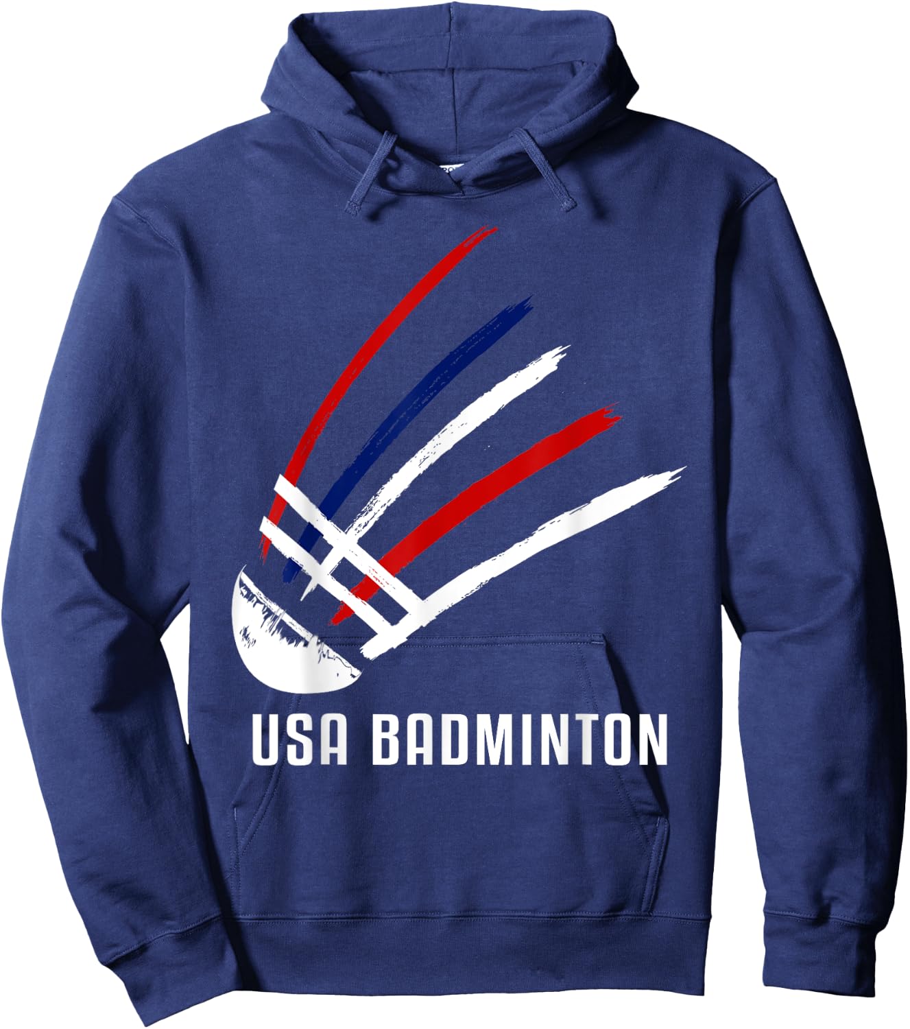USA Badminton Shuttlecock Red White Blue Hoodie - Hoodie | Navy
