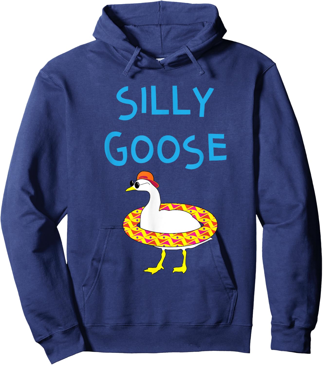 Silly Goose Funny Halloween Sunglasses & Floatie Hoodie - Hoodie | Navy