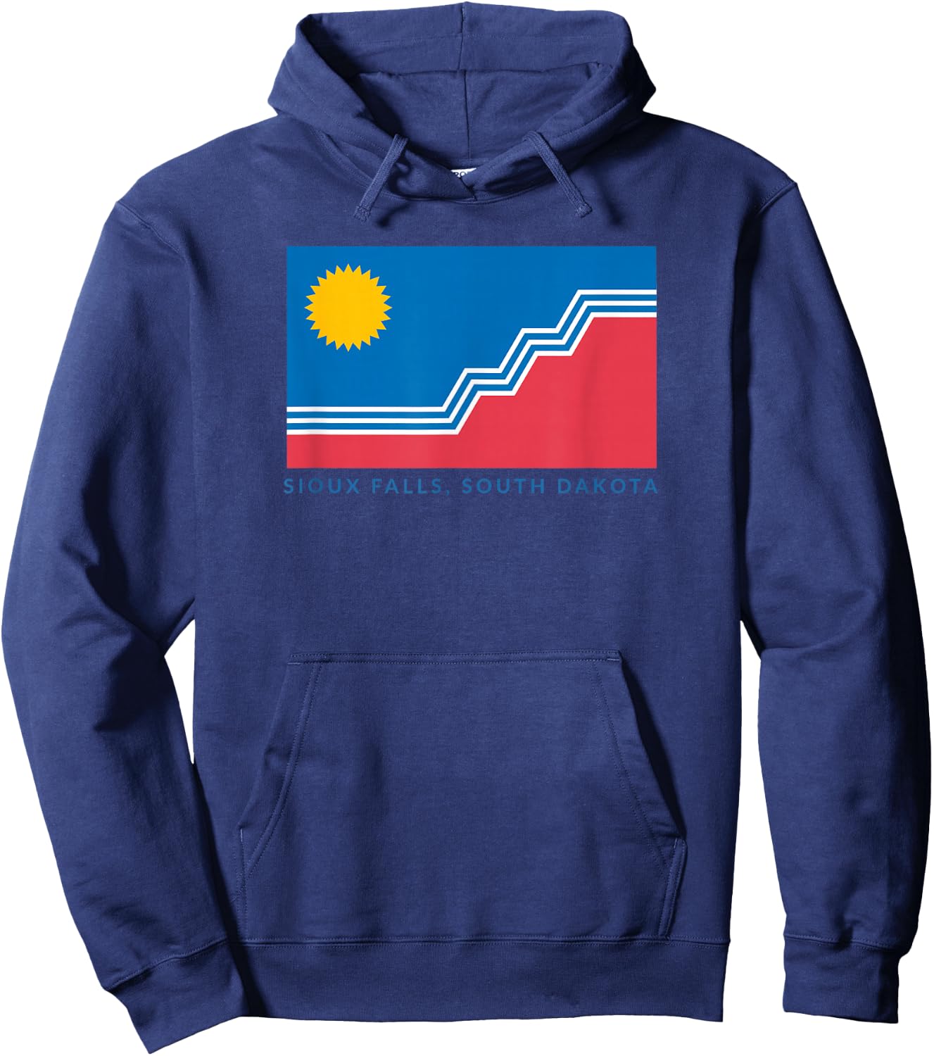 Sioux Falls Flag with "Sioux Falls, South Dakota" Hoodie - Hoodie | Navy