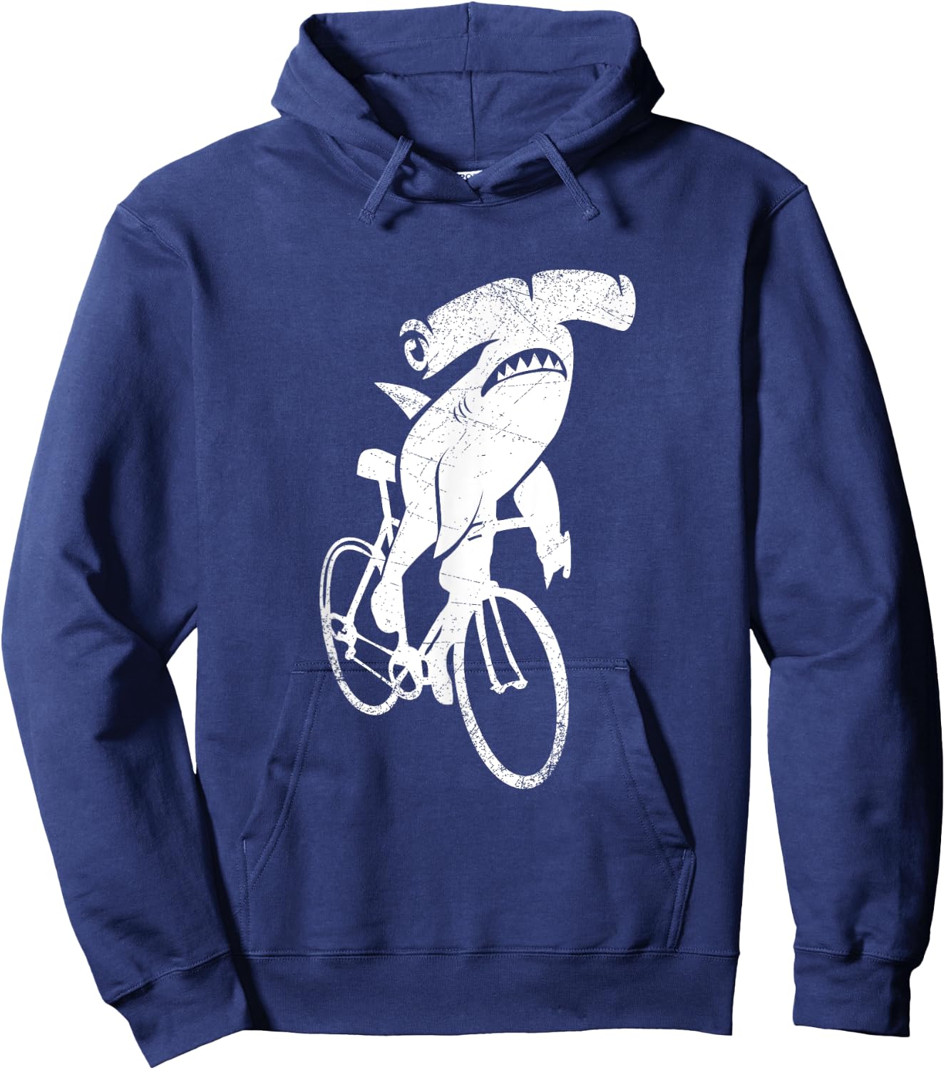 Hammerhead Shark On A Bicycle Shark Hoodie - Hoodie | Navy