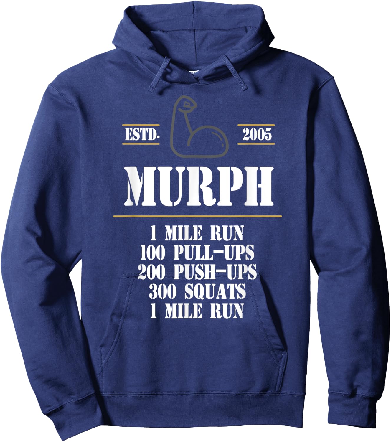 Murph Workout Exercise Challenge Patriotic WOD Gift Hoodie - Hoodie | Navy