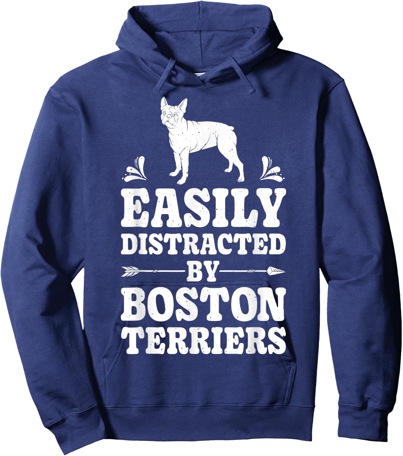 Easily Distracted By Boston Terriers Funny Dog Lover Gifts Men Women Kids Hoodie - Hoodie | Navy