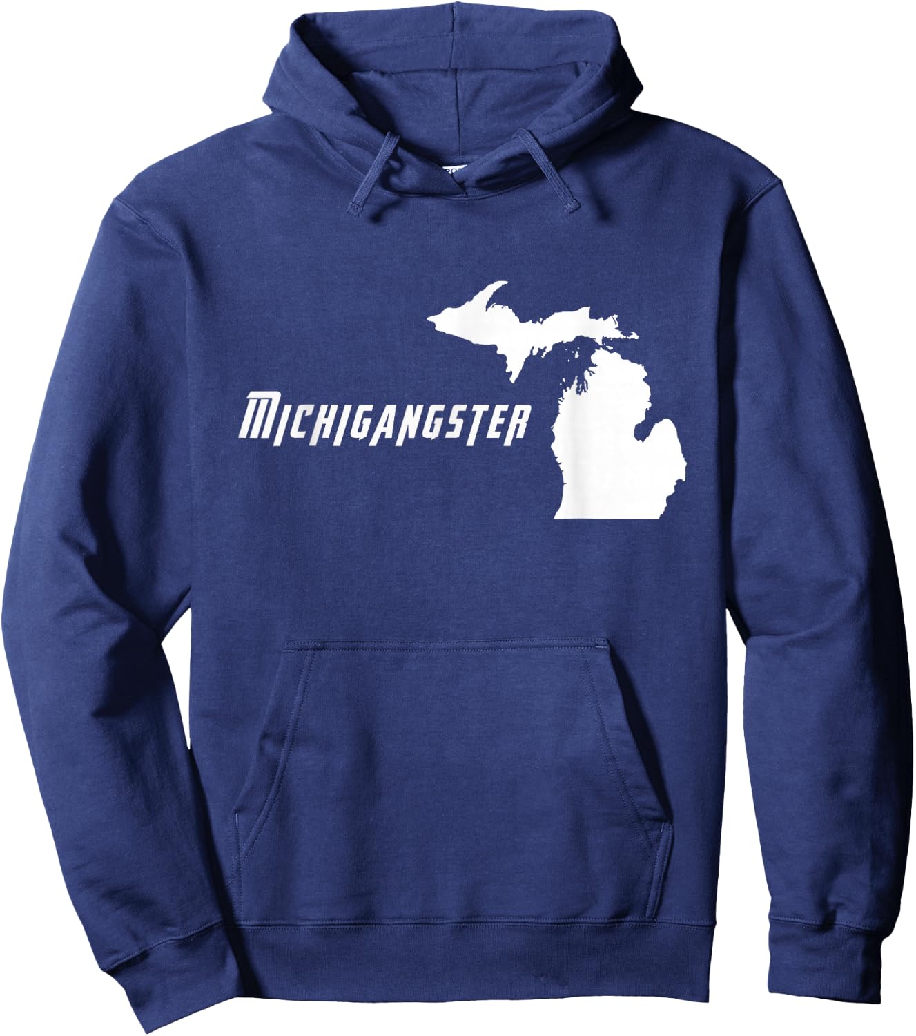 Michigangster - Detroit Michigan, Midwest Mitten Hoodie - Hoodie | Navy