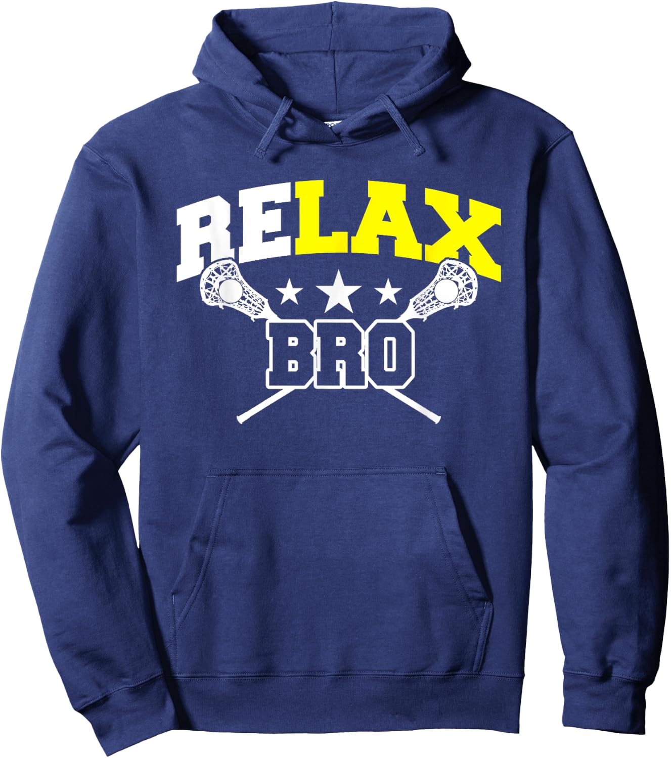ReLAX Bro Shirt - Funny Lacrosse Player Lax Life Gift Hoodie - Hoodie | Navy