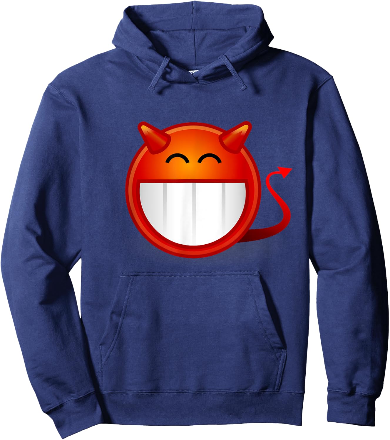 Evil Devil With Horns Emoticon - Satan - Lucifer 666 Hoodie - Hoodie | Navy