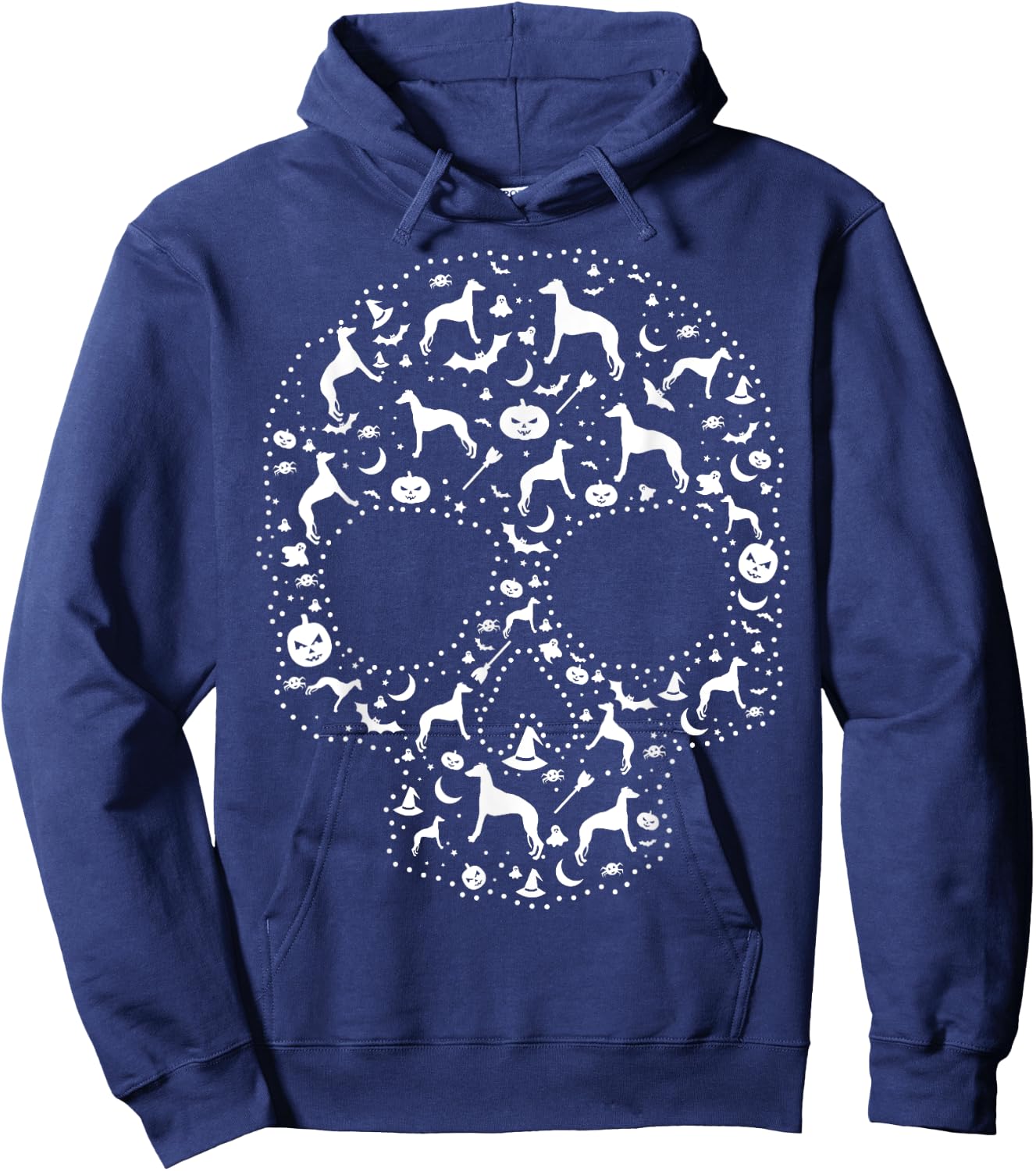Pooch Sugar Skull cute Whippet Dog Hoodie - Hoodie | Navy