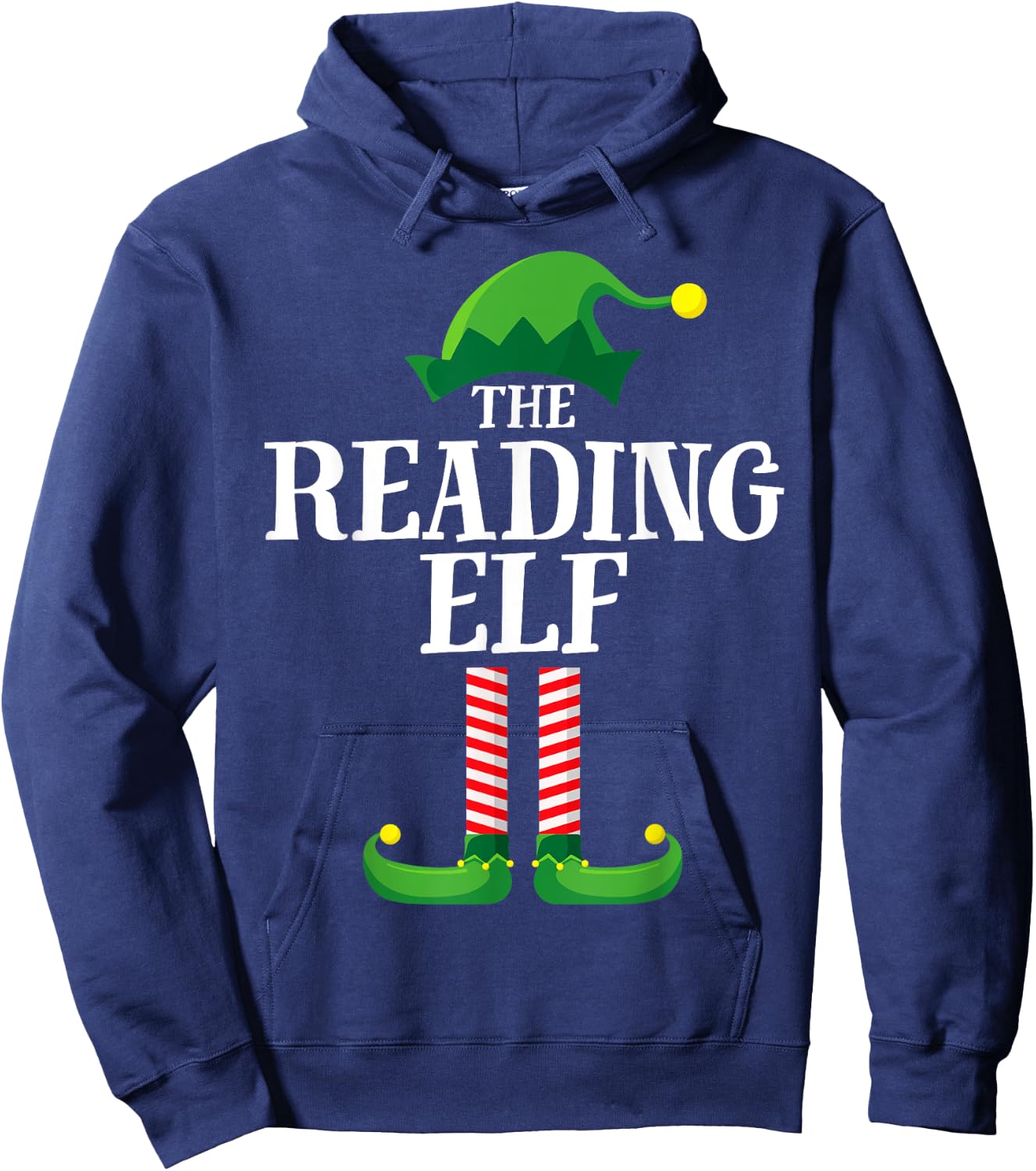 Reading Elf Matching Family Group Christmas Party Pyjamas Hoodie - Hoodie | Navy
