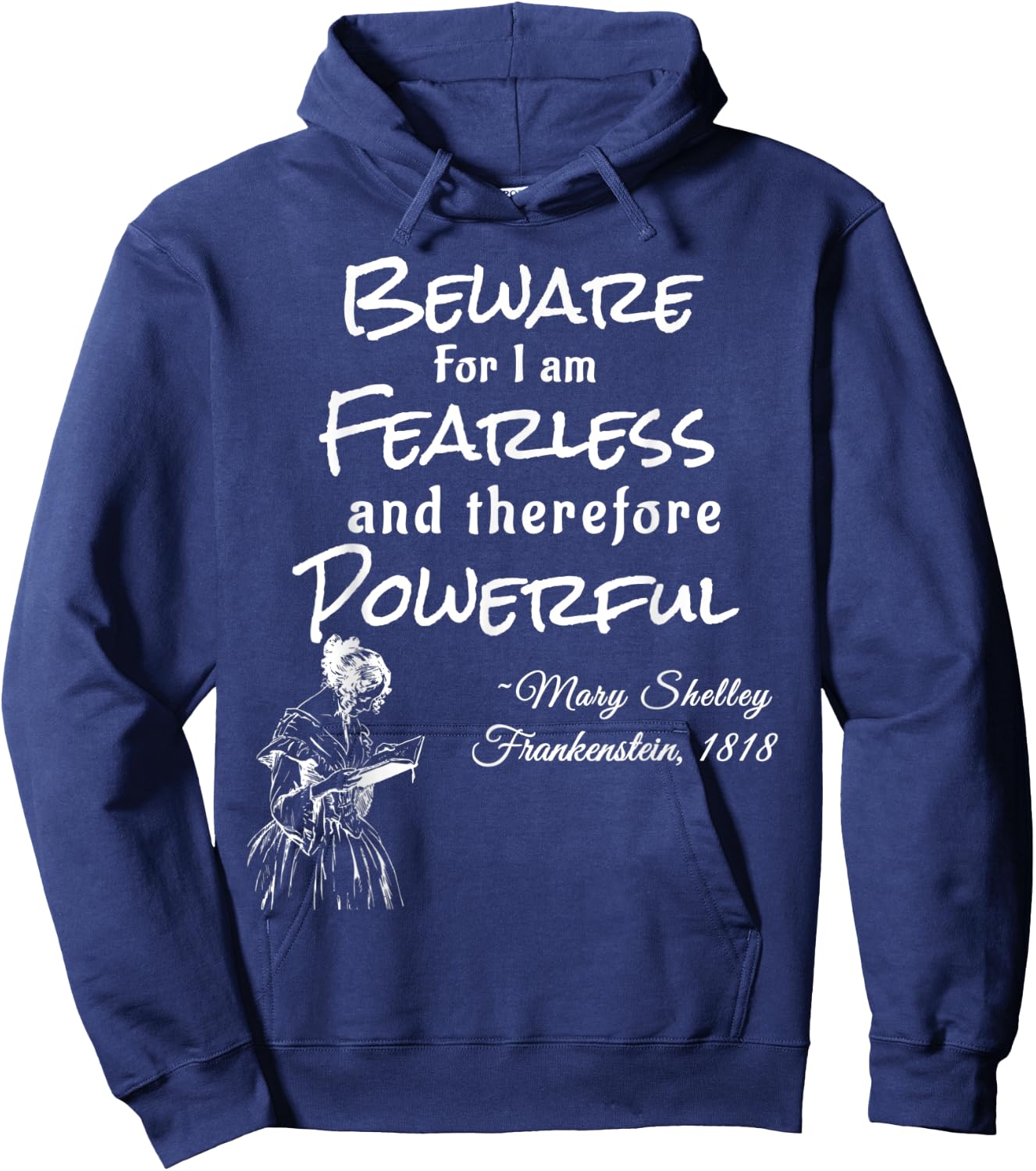 Mary Shelley Frankenstein Quote Hoodie - Hoodie | Navy