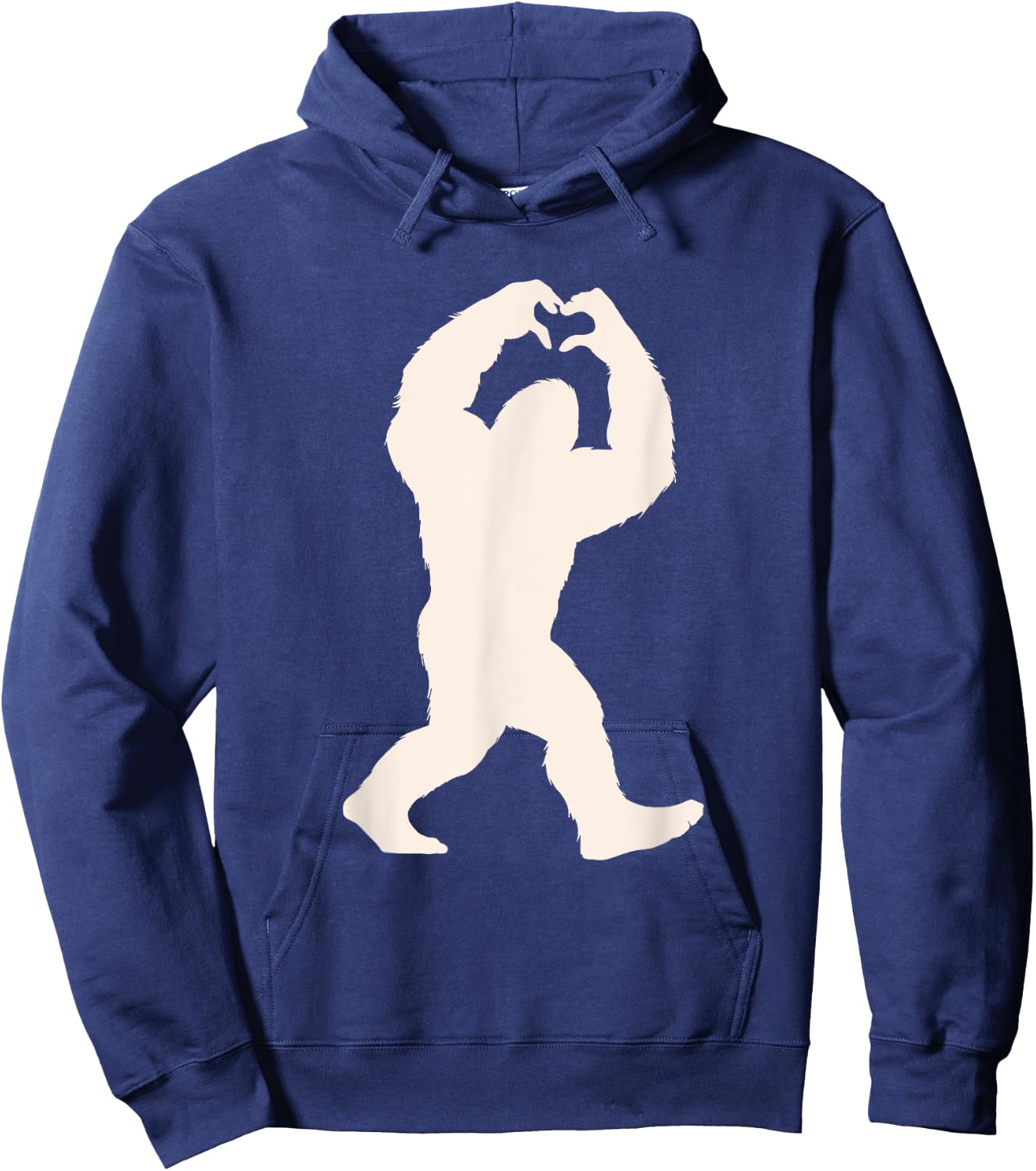 Funny Bigfoot Heart Women Men Kids Bigfoot Love with Heart Hoodie - Hoodie | Navy