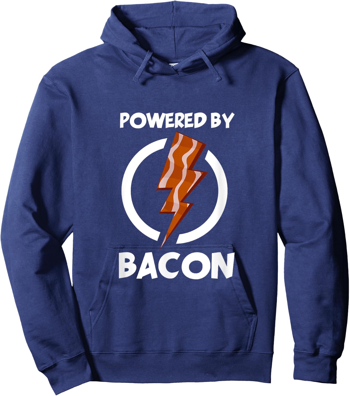 Powered by Bacon Funny Bacon Lovers Shirt Gifts Hoodie - Hoodie | Navy