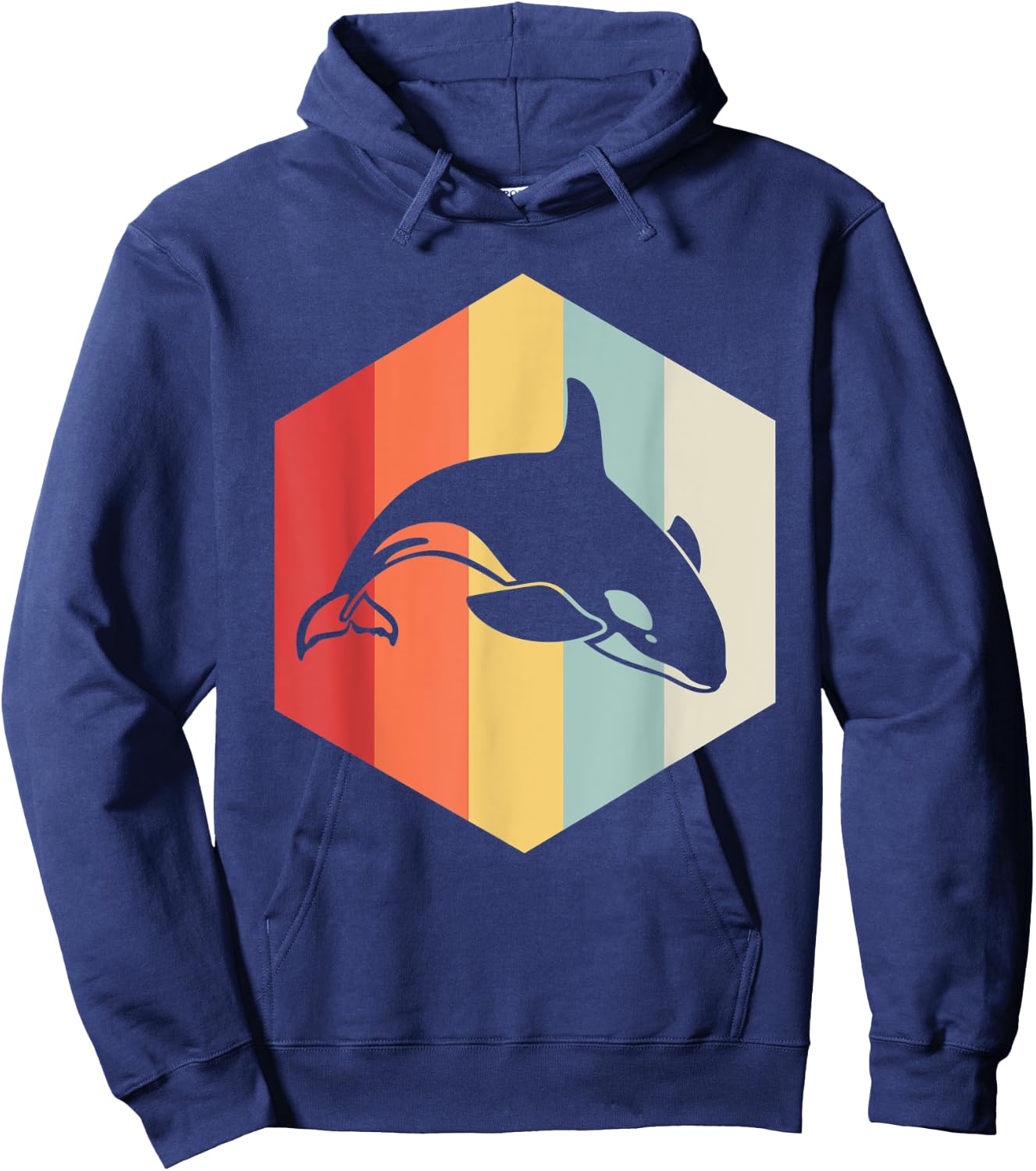 Retro Orca Animal Vintage Killer Whale Hoodie - Hoodie | Navy