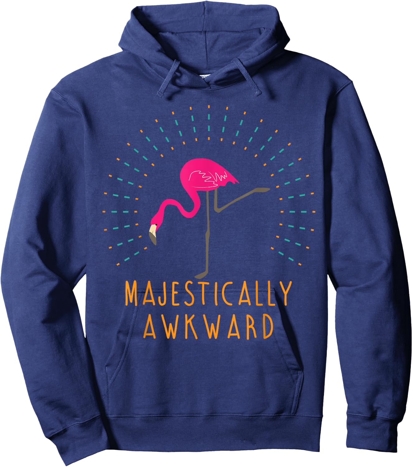 Majestically Awkward Funny Flamingo Novelty Gift Hoodie - Hoodie | Navy