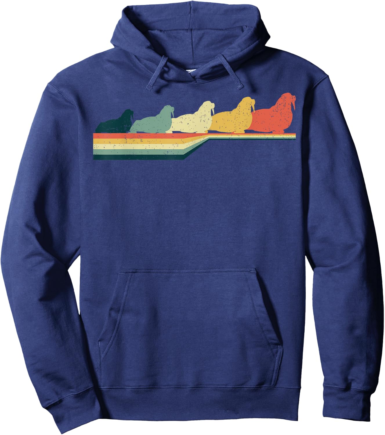 WALRUS Vintage Retro Style Cute Gifts Hoodie - Hoodie | Navy