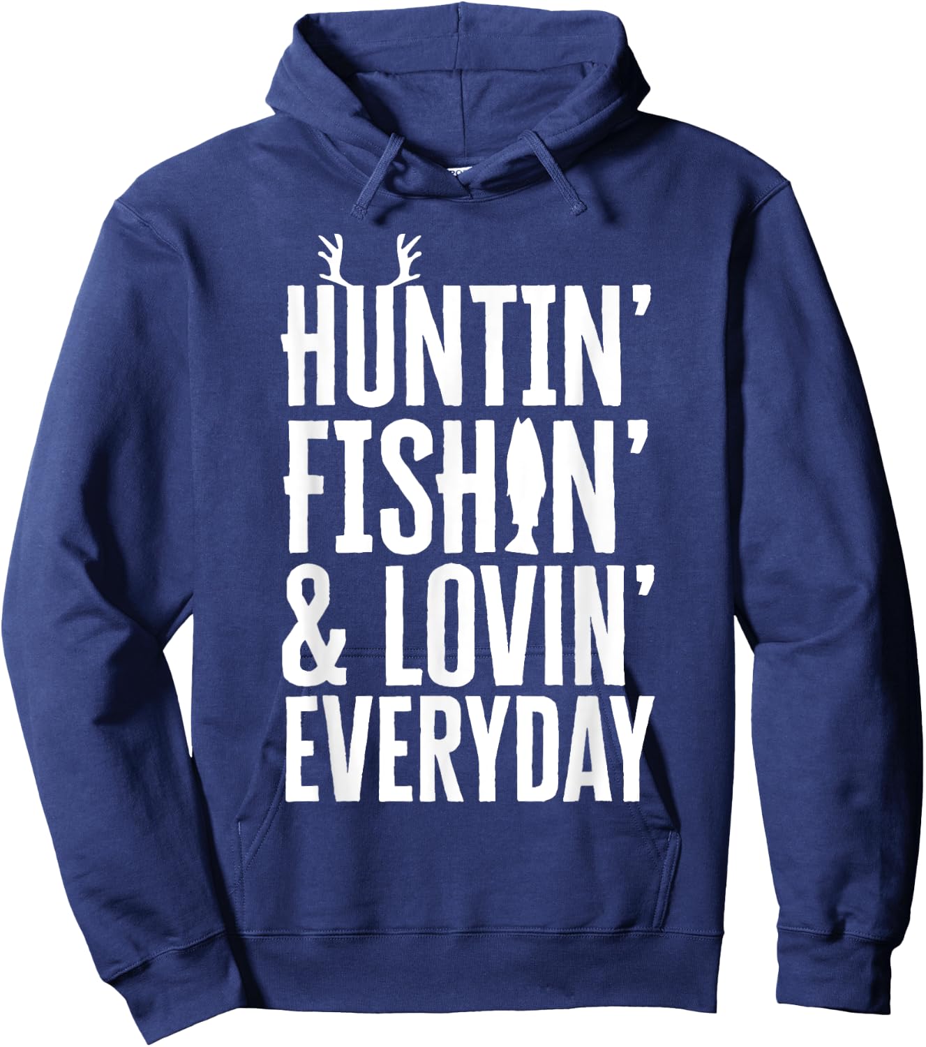 MAD LABS FATHERS DAY SHIRTS - Huntin' Fishin' And Lovin' Everyday , Men's Classic Fit Black Short Sleeve Shirt, Small Hoodie - Hoodie | Navy
