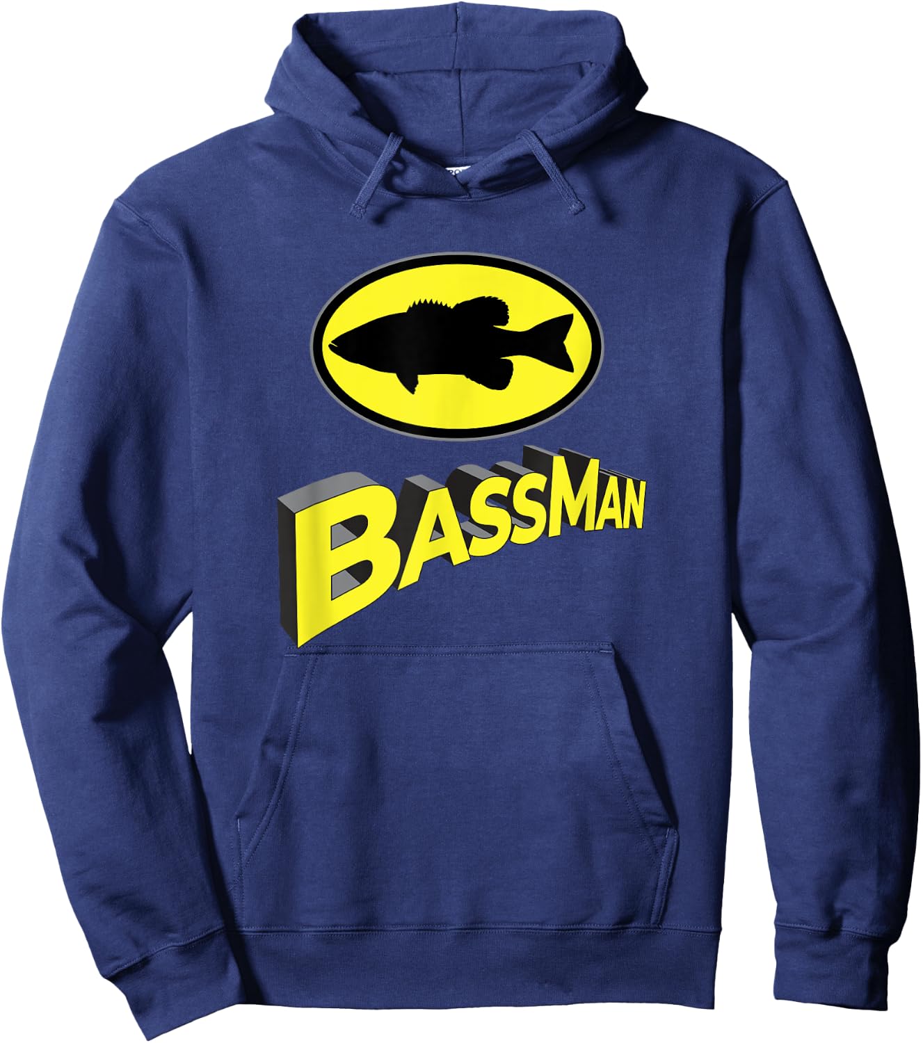 Classic Bass Man Fishing Design Men Superhero Novelty Hoodie - Hoodie | Navy