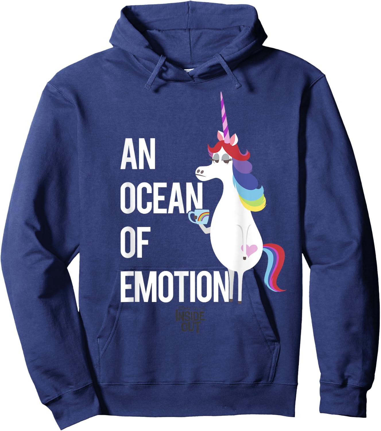 Disney Pixar Inside Out Unicorn An Ocean Of Emotion Logo Hoodie - Hoodie | Navy