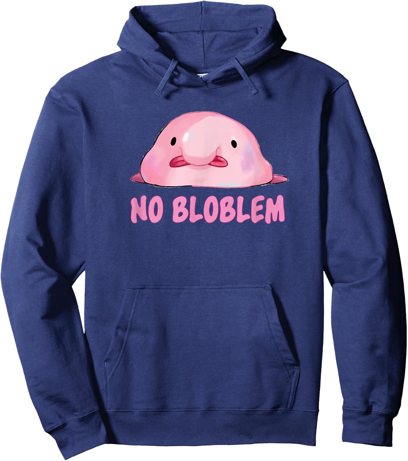 No Bloblem Meme Blobfish Lover Hoodie - Hoodie | Navy