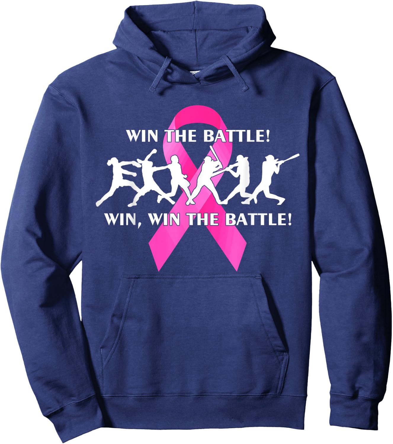 Win the Battle FastPitch Softball Breast Cancer Hoodie - Hoodie | Navy