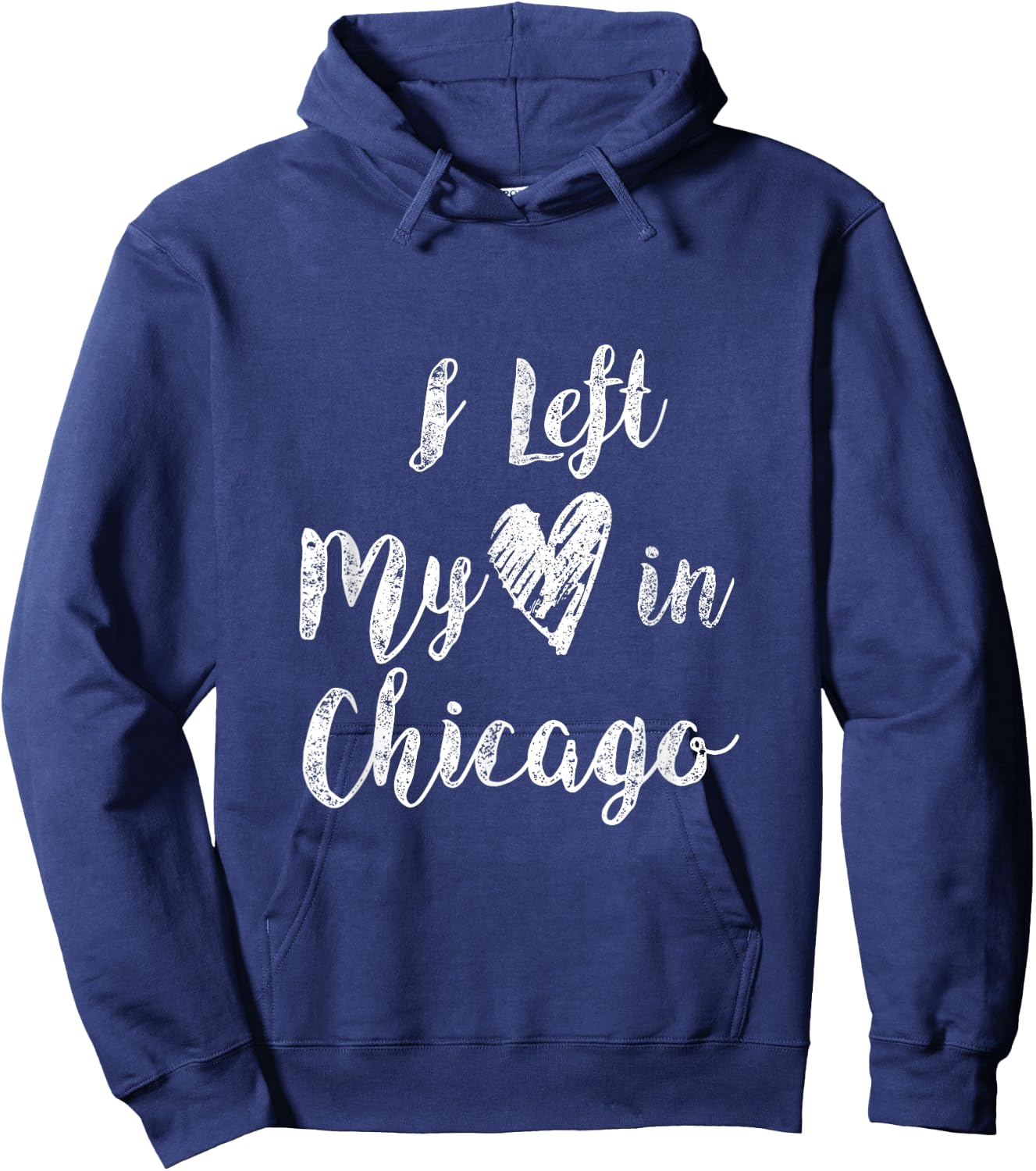 I Left My Heart In Chicago Creative Awesome T Shirt Design Hoodie - Hoodie | Navy