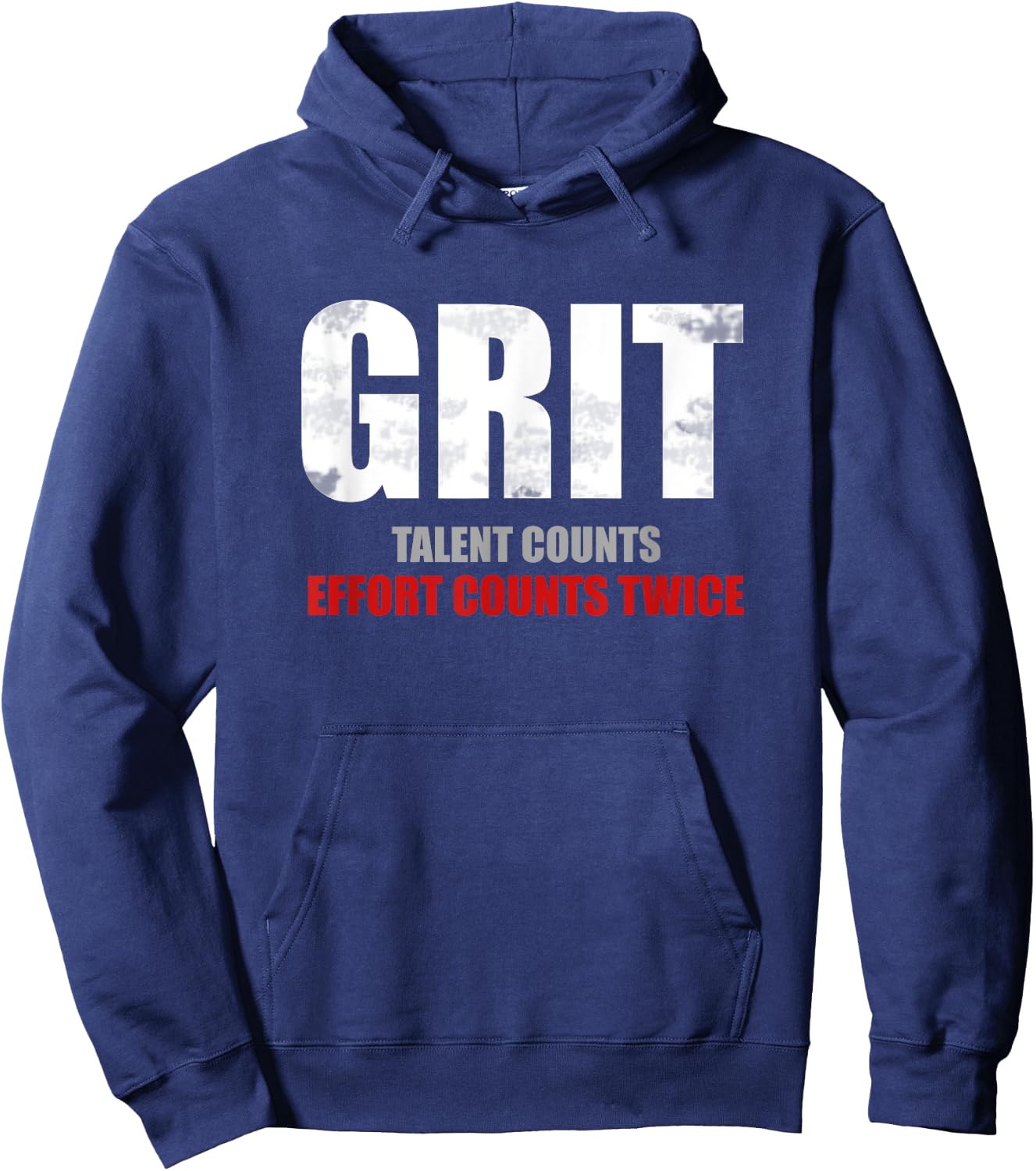 Inspirational Grit Effort Counts Twice Motivational Hoodie - Hoodie | Navy