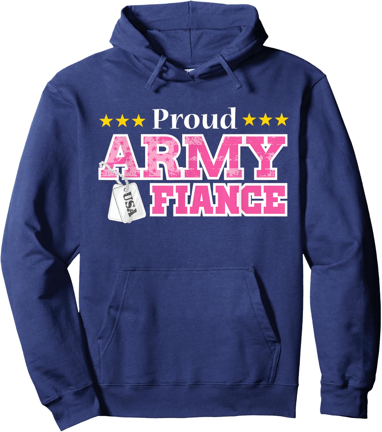 Proud Army Fiance USA Military Fiance Hoodie - Hoodie | Navy
