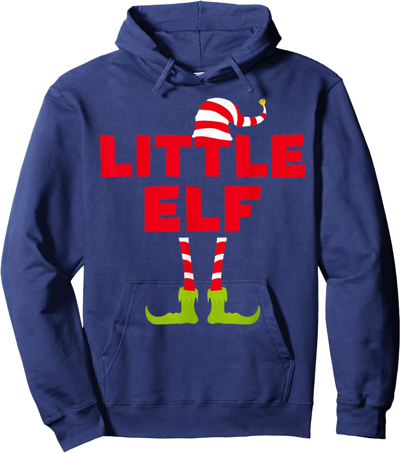 Little Elf Funny Matching Christmas Elf Shirt Hoodie - Hoodie | Navy