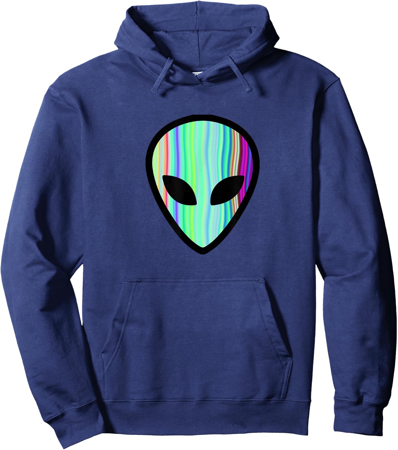 Alien Head - Holographic Cute UFO Hoodie - Hoodie | Navy