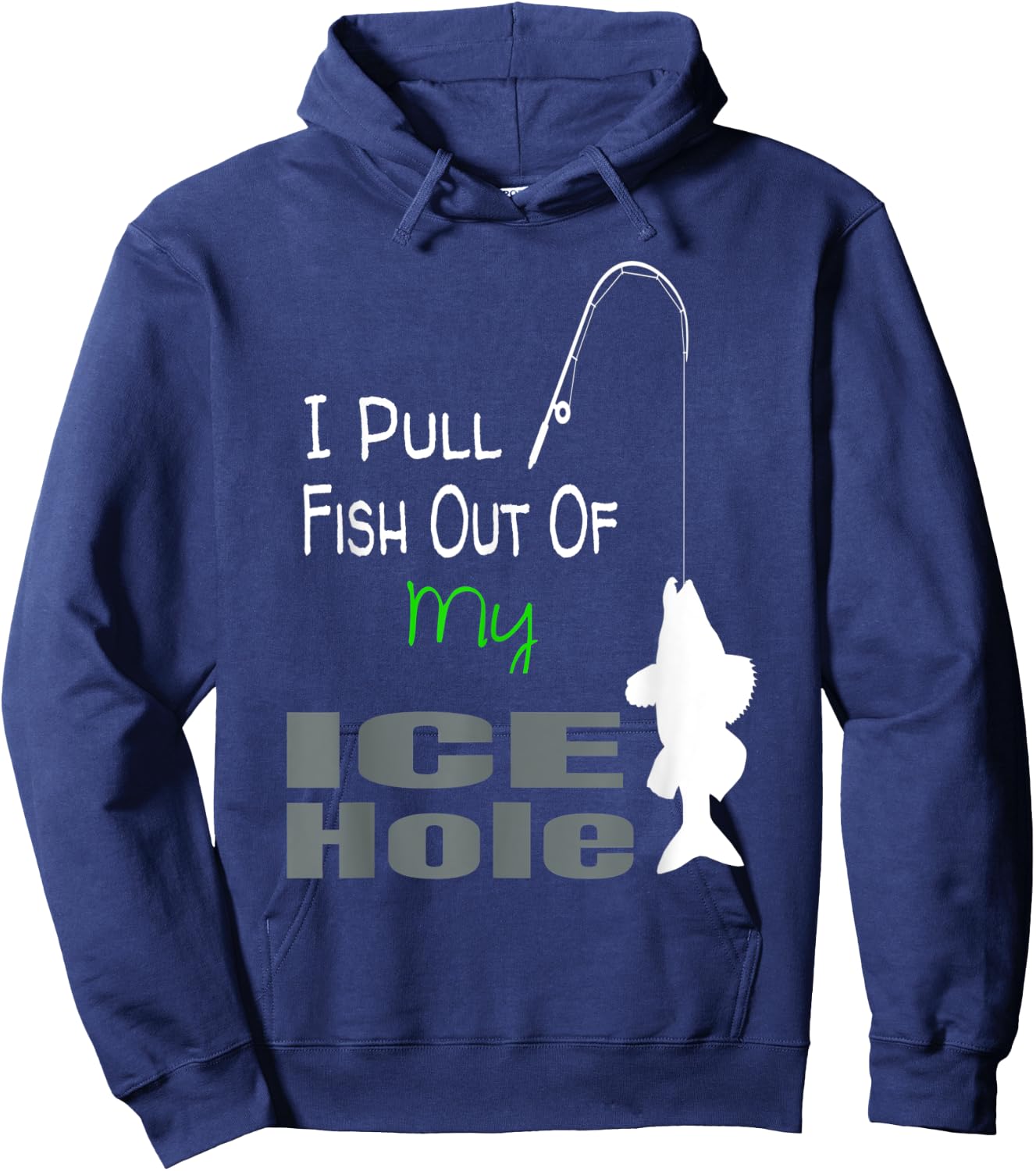 Walleye Fishing T Shirt Gift Funny Icehole Icefishing Hoodie - Hoodie | Navy