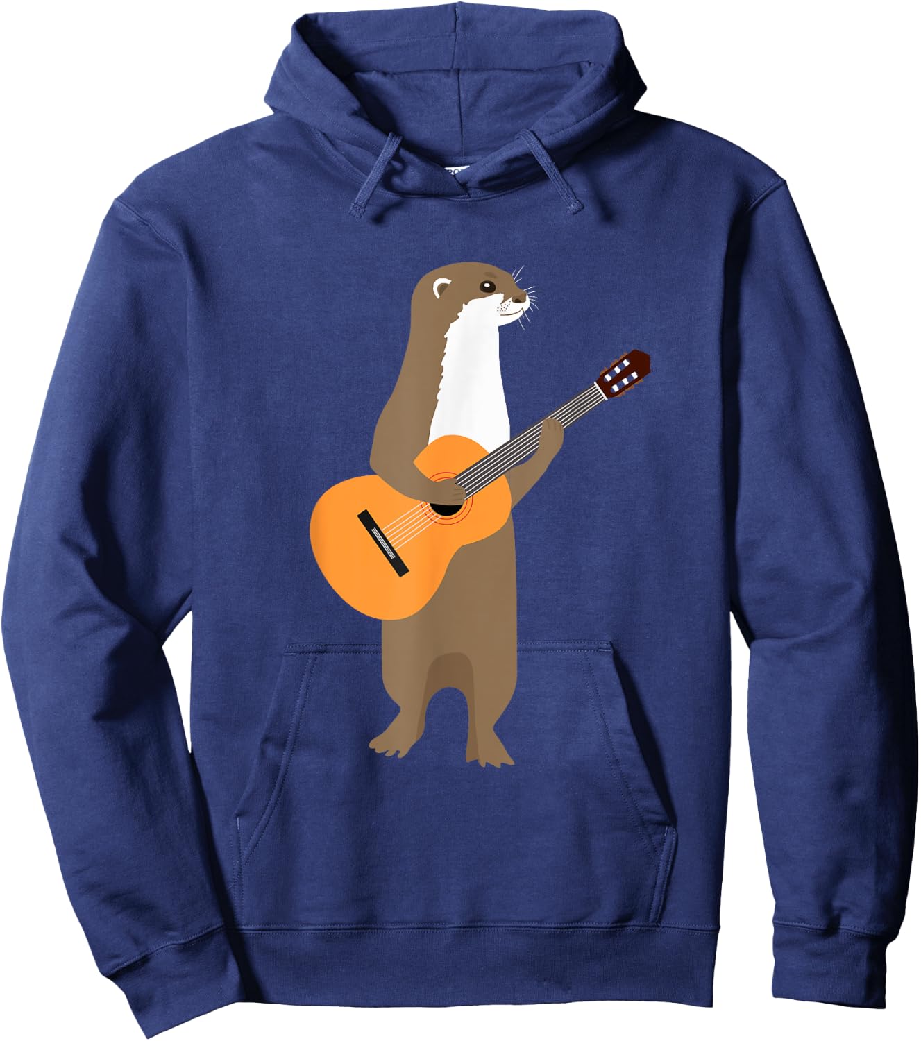 Guitar Otter Shirt Animal Kids Guitarist Gift Men Art Outfit Hoodie - Hoodie | Navy
