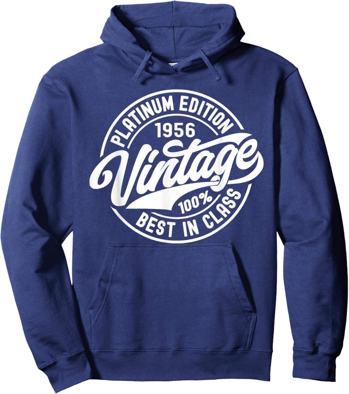 Born in 1956 Platinum Edition Simple Vintage Birthday Gifts Hoodie - Hoodie | Navy