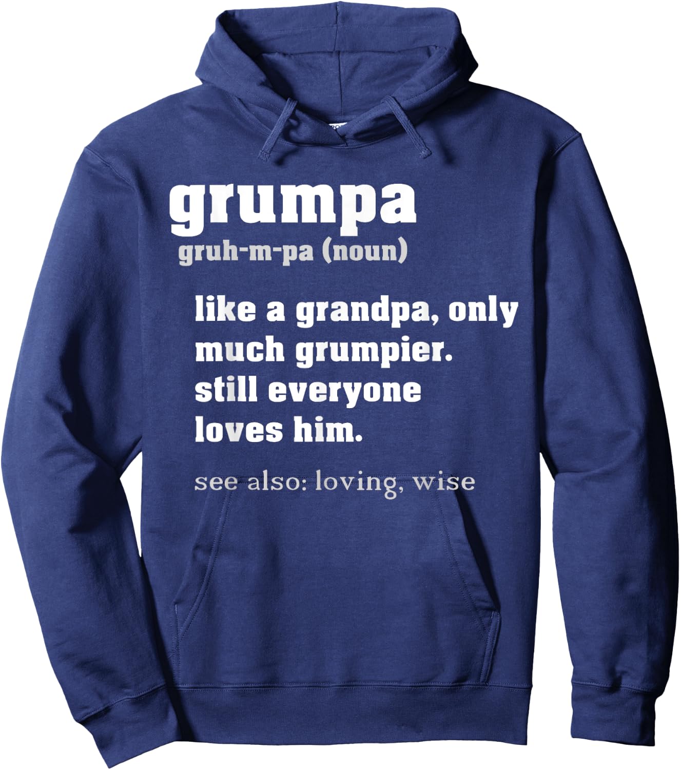 Grumpa Definition Like a Regular Grandpa Only Grumpier Hoodie - Hoodie | Navy