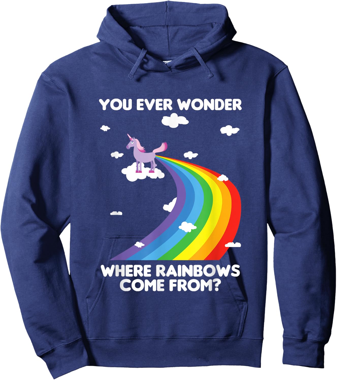 Fun Unicorn Rainbow Fart Poop Where Rainbows From Joke Gift Hoodie - Hoodie | Navy