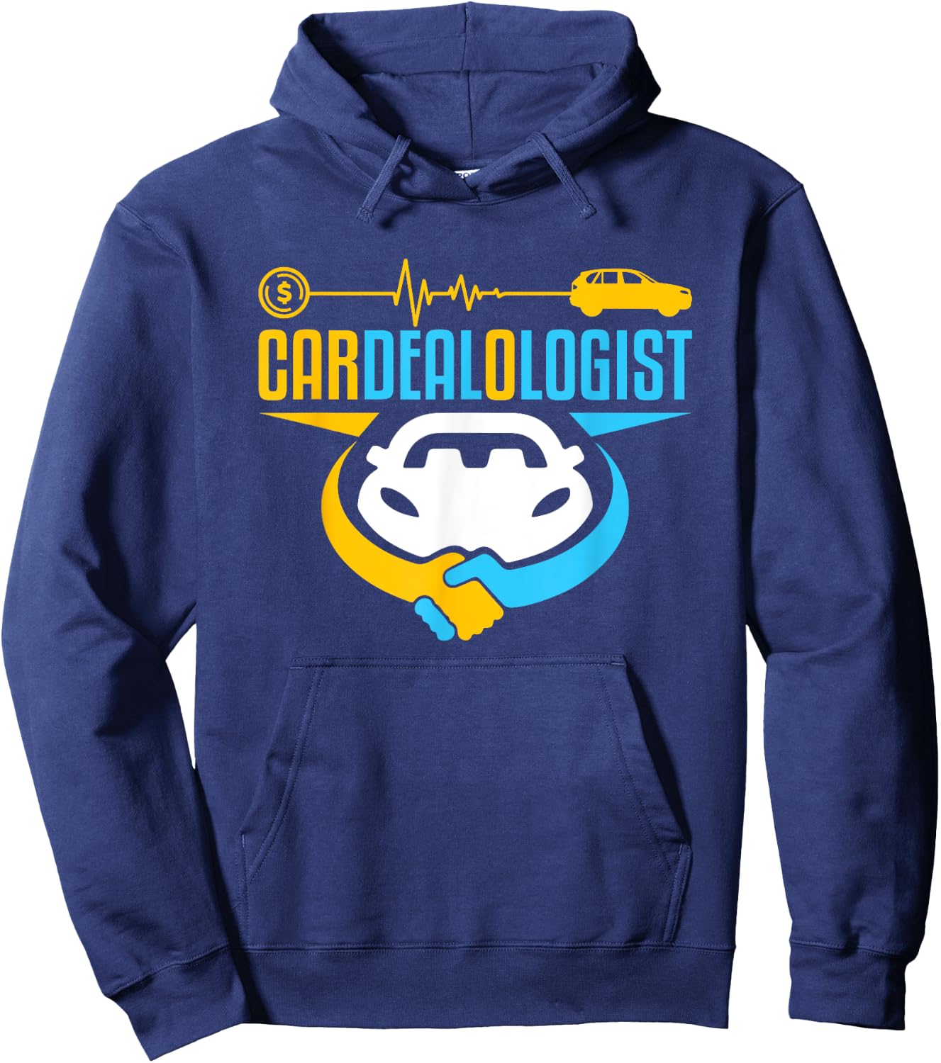 Car Salesman Handshake Selling Cars Cardealologist Hoodie - Hoodie | Navy