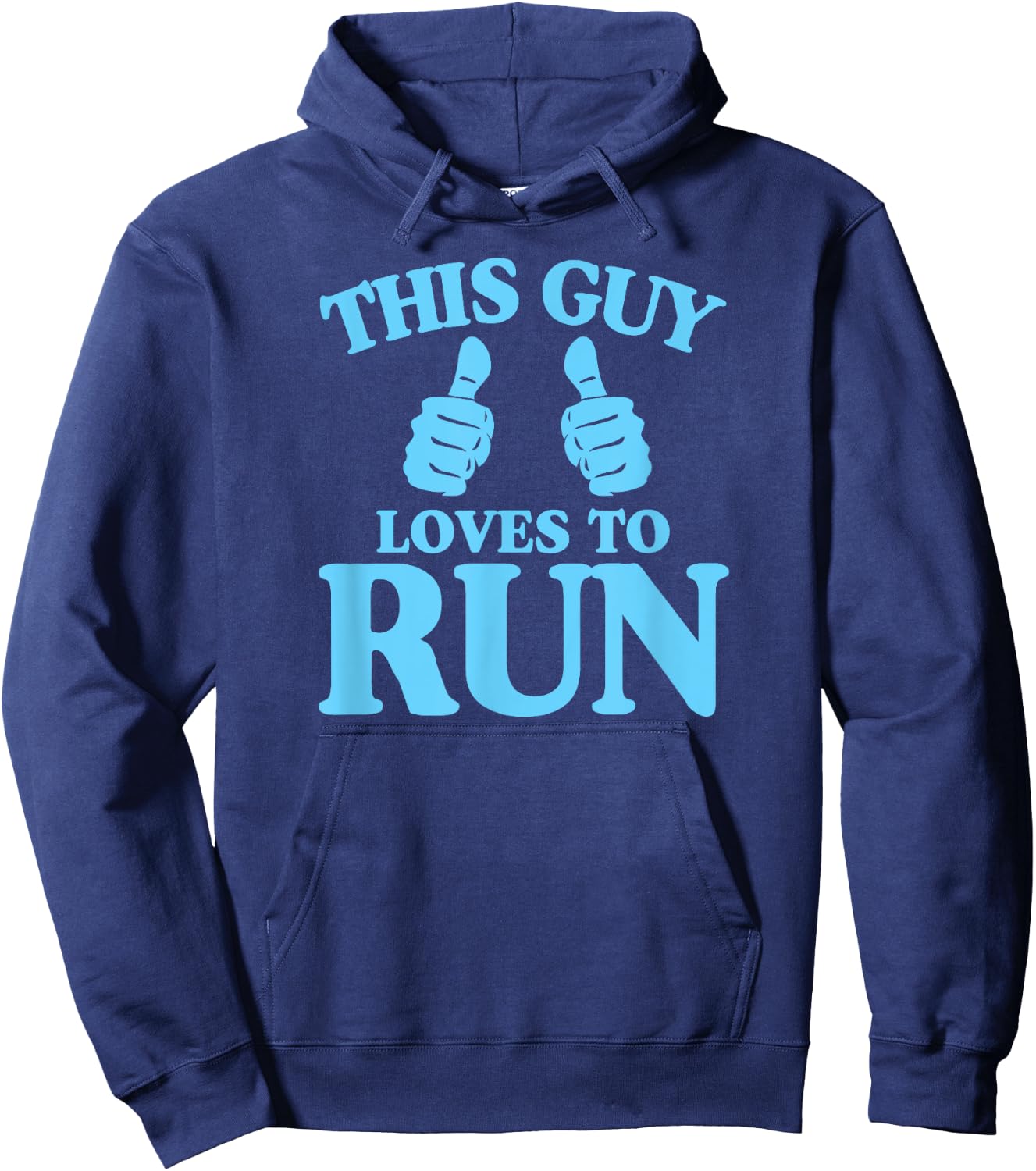 This Guy Loves To Run - Two Thumbs Cross Country Hoodie - Hoodie | Navy