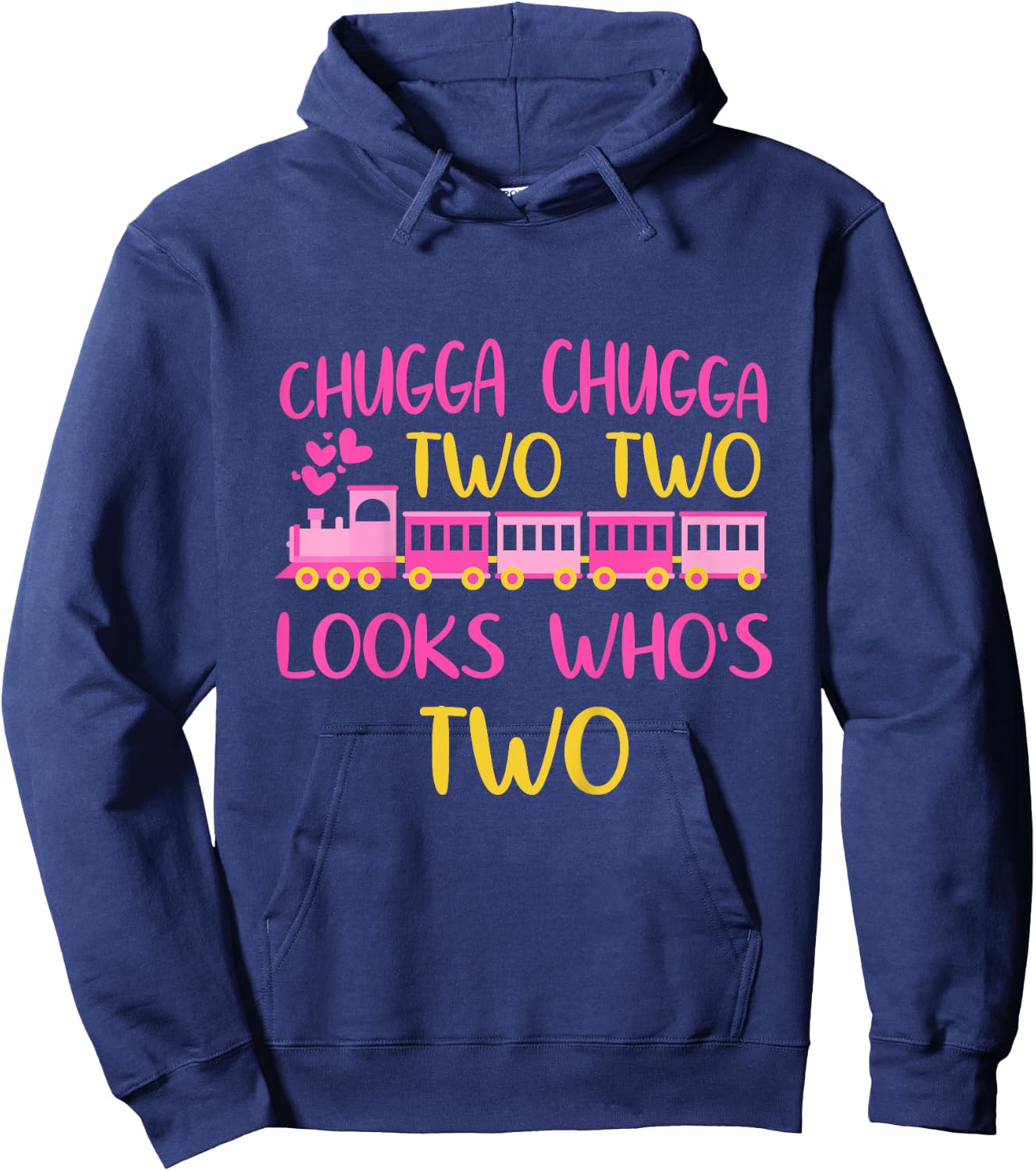 Chugga Chugga Two Two Kids Birthday Shirt Train Birthday Hoodie - Hoodie | Navy