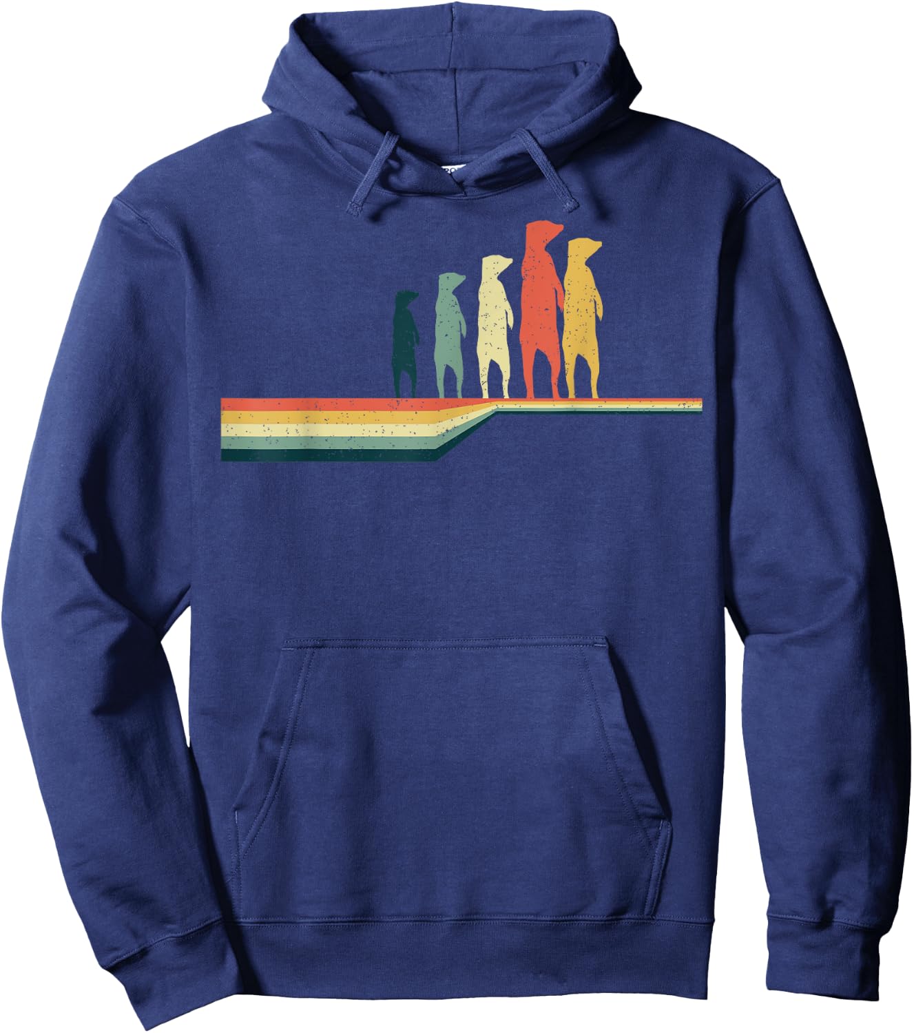 MEERKAT Vintage Retro Style Cute Pet Gifts Hoodie - Hoodie | Navy