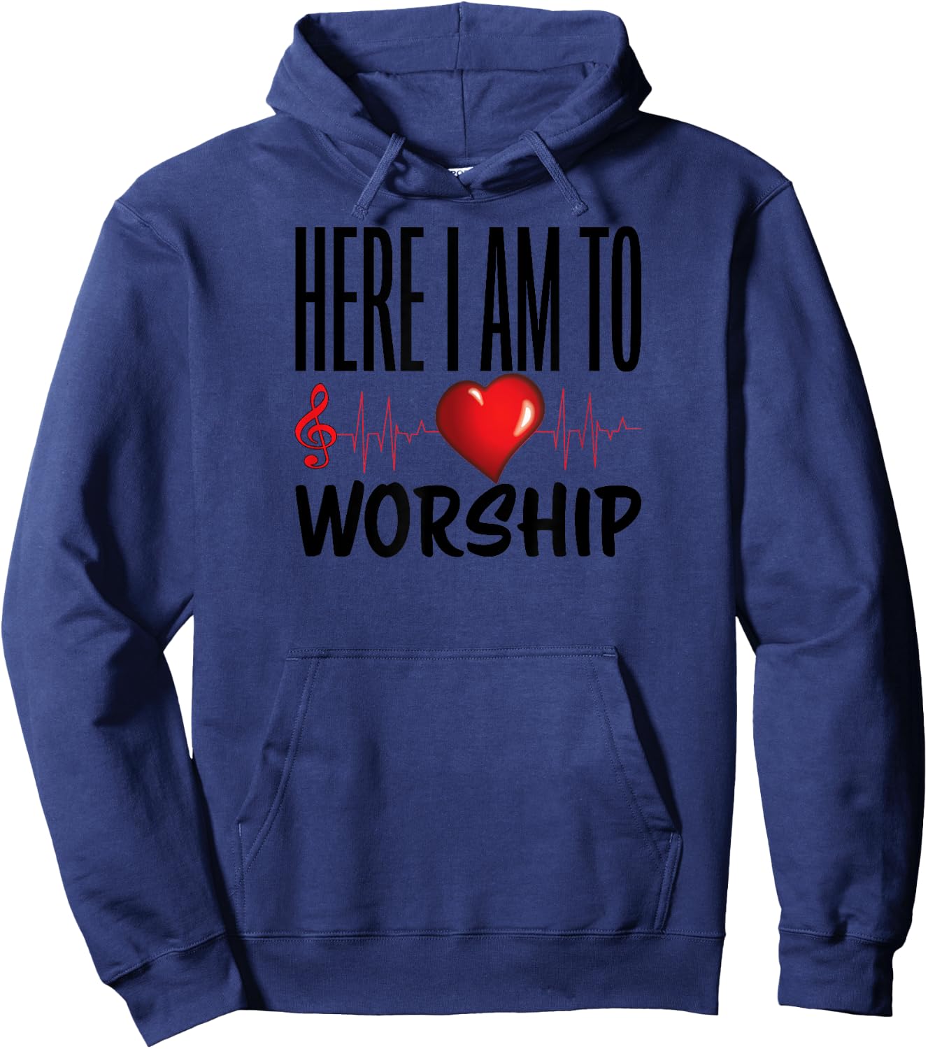 Christian Here I am Worship Jesus Love Christians Hoodie - Hoodie | Navy