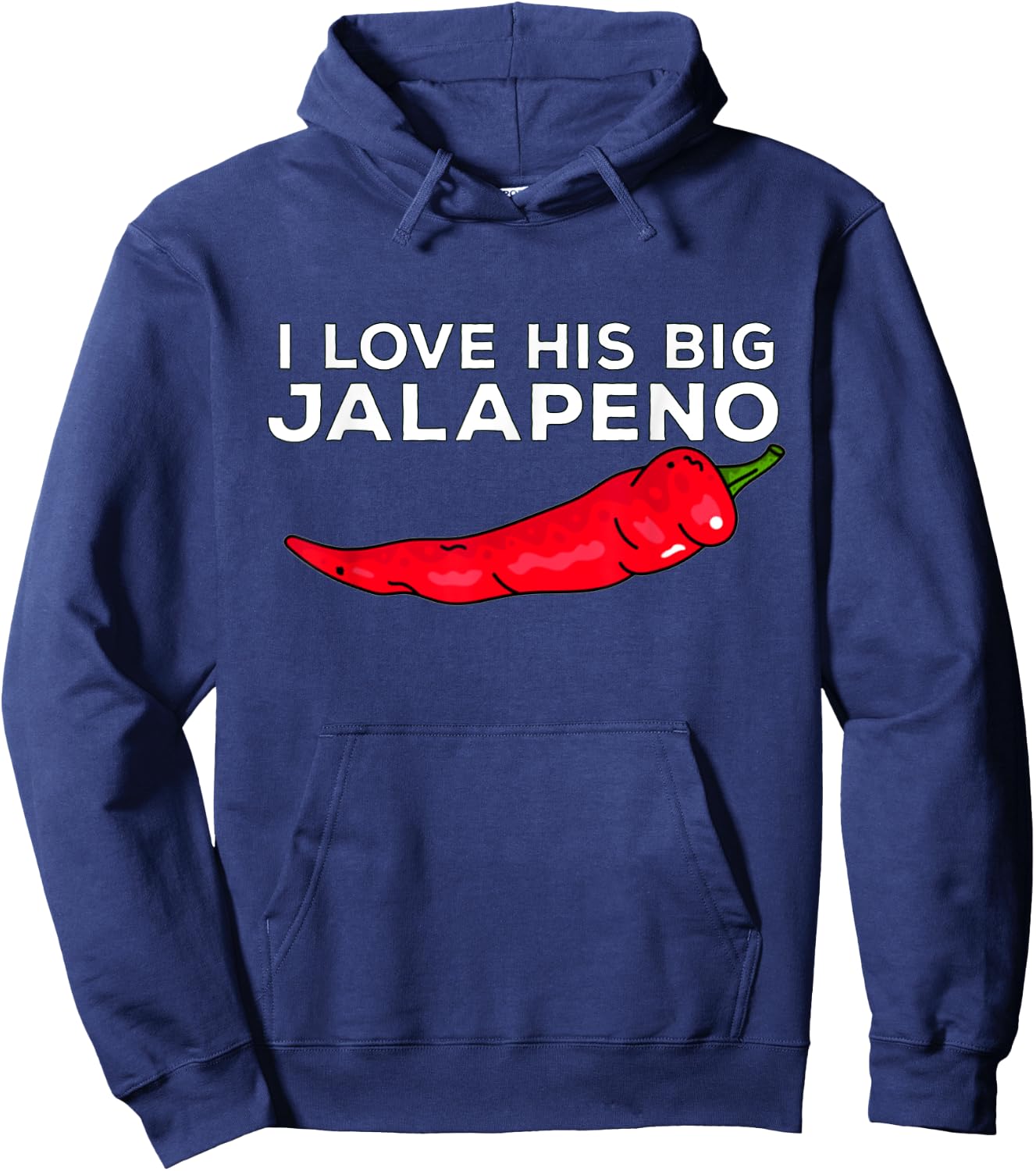 Cinco De Mayo Matching Couple shirt i Love His big Jalapeno Hoodie - Hoodie | Navy