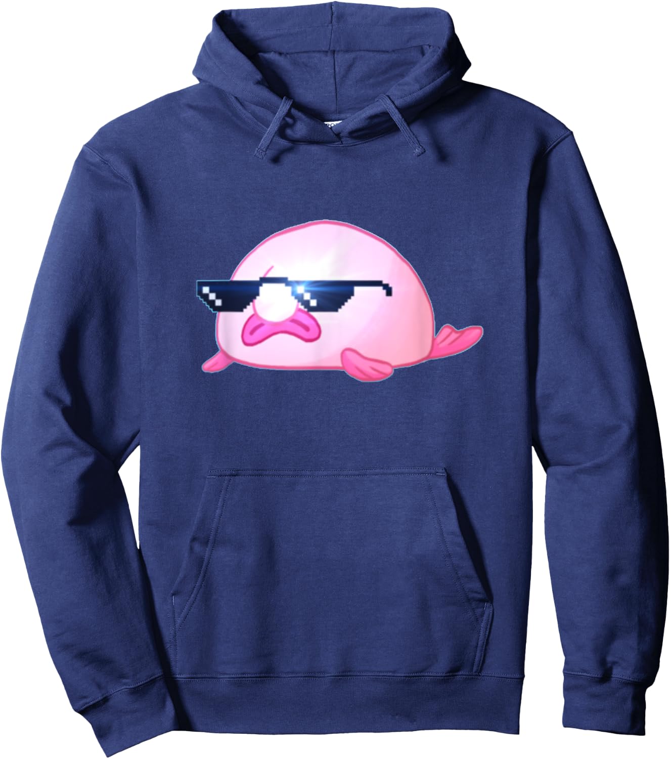 Cool Blobfish T Shirt With Sunglasses Hoodie - Hoodie | Navy