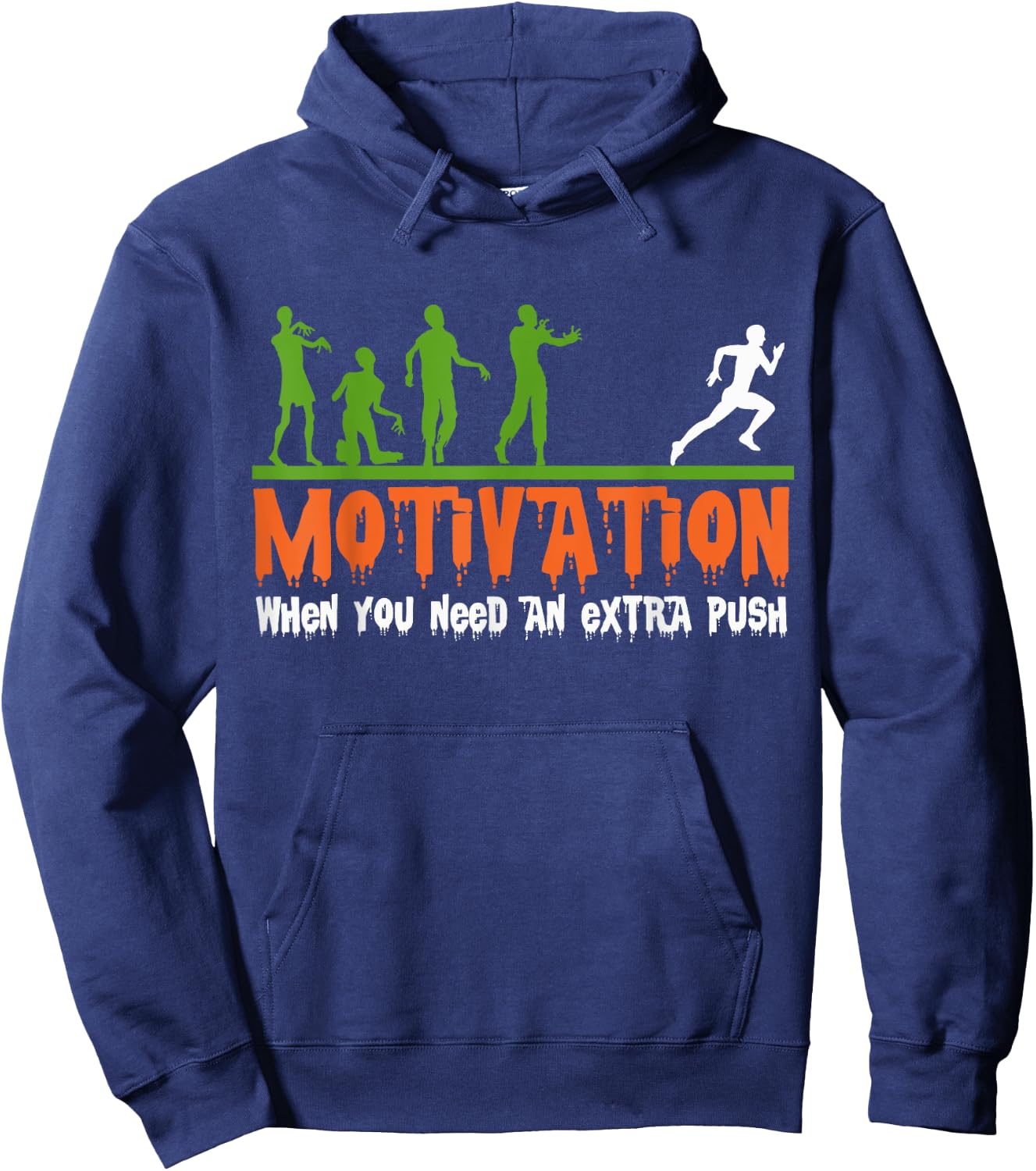 Zombie Halloween Costume Fitness Motivation, Funny Gym Hoodie - Hoodie | Navy
