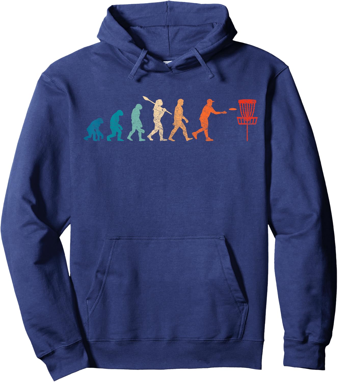 Vintage Evolution Disc Golf Funny Lucky Golfing Golf Lovers Hoodie - Hoodie | Navy