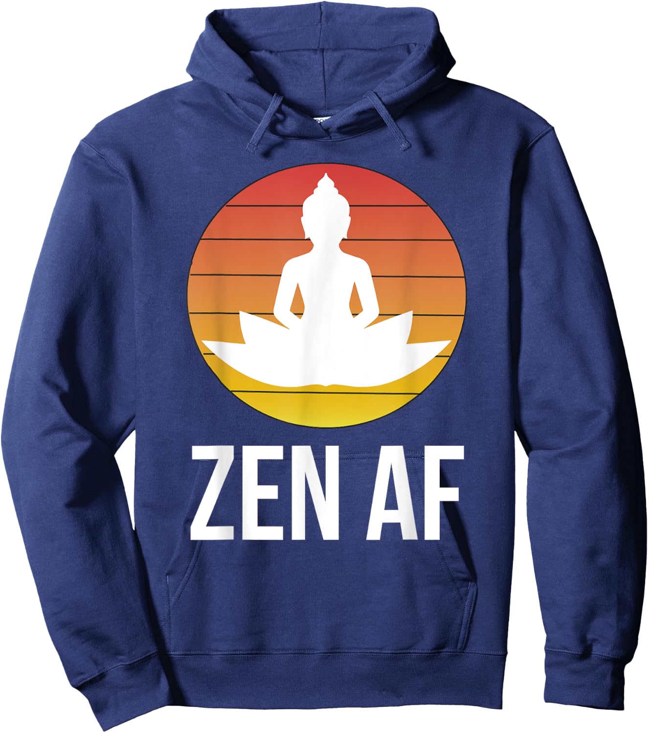 Cute Zen AF As Fuck Clothes Meditation Namaste Yoga Hoodie - Hoodie | Navy