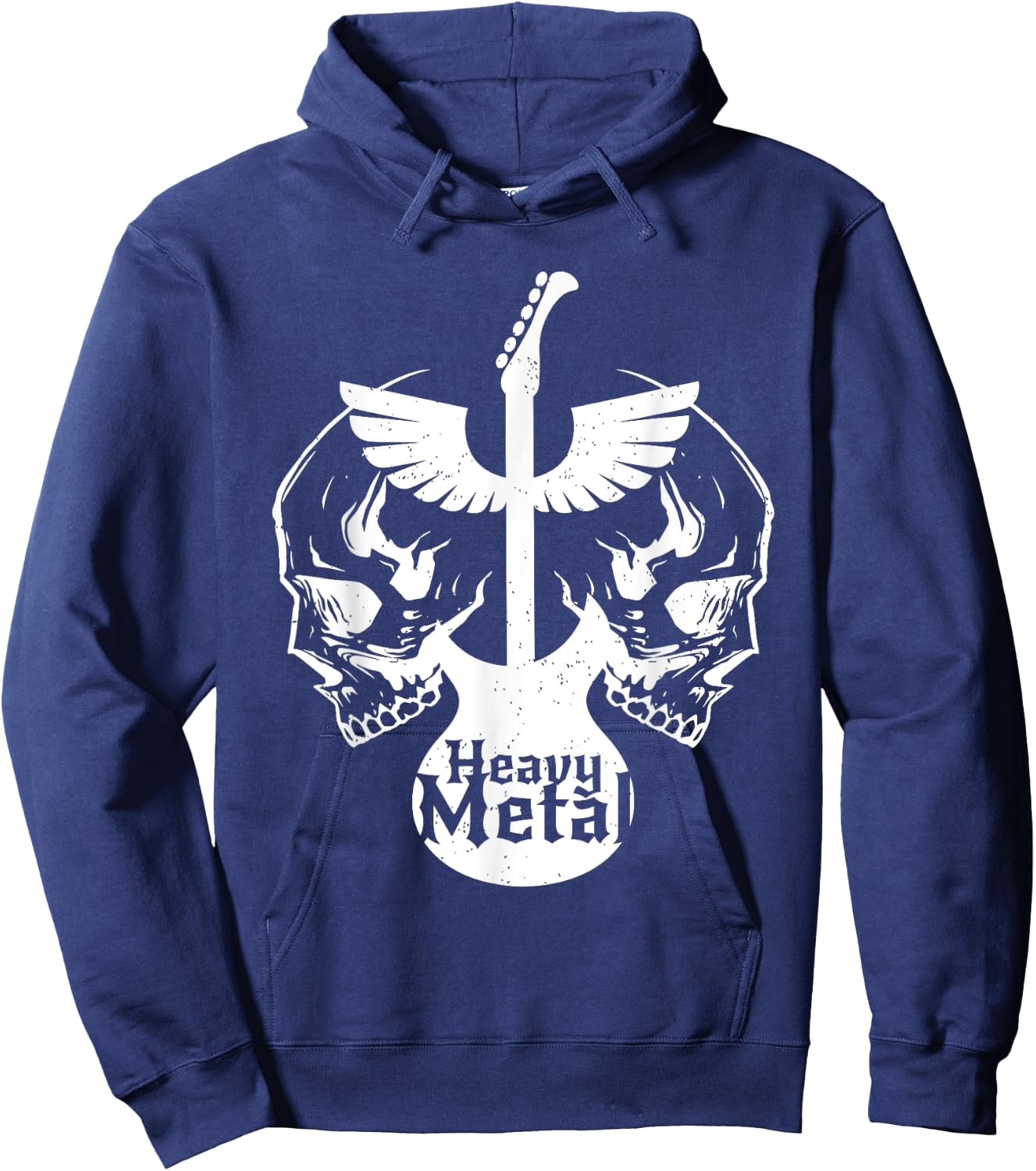 Heavy Metal Flying Guitars With Skulls Rock Hoodie - Hoodie | Navy