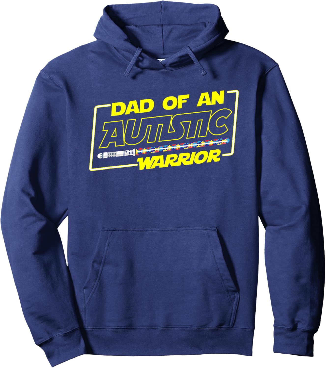 Father's Day Autism Warrior Awareness Dad T Shirt Hoodie - Hoodie | Navy