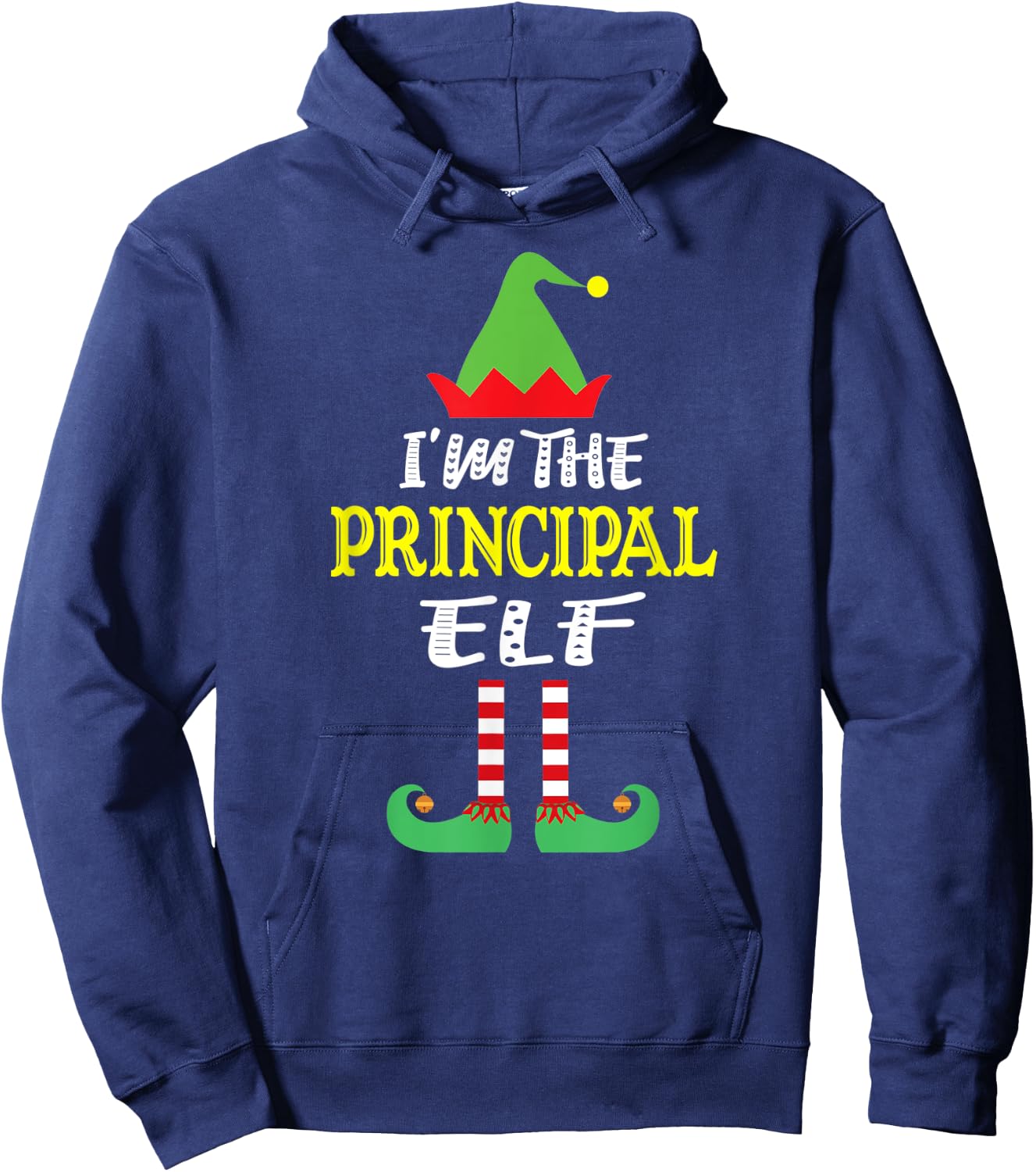 Principal Elf Matching Family Group Christmas Hoodie - Hoodie | Navy
