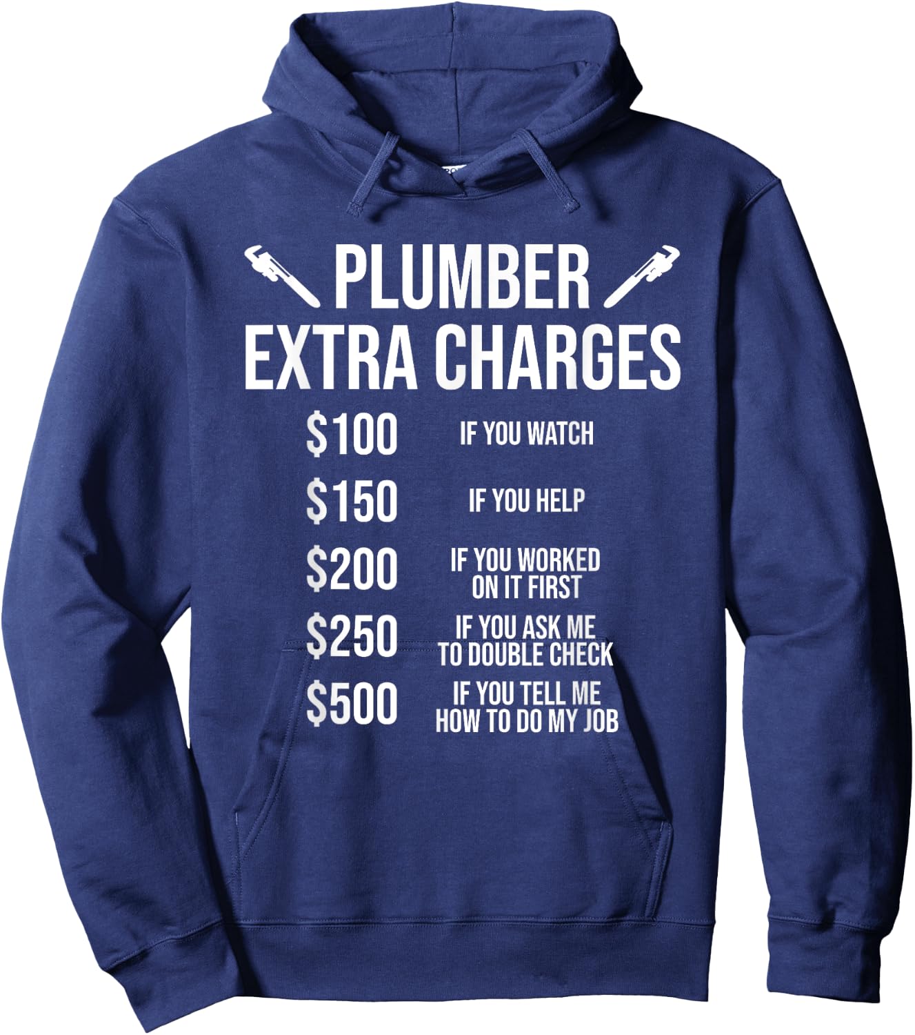 Funny Plumber Extra Charges Hoodie - Hoodie | Navy