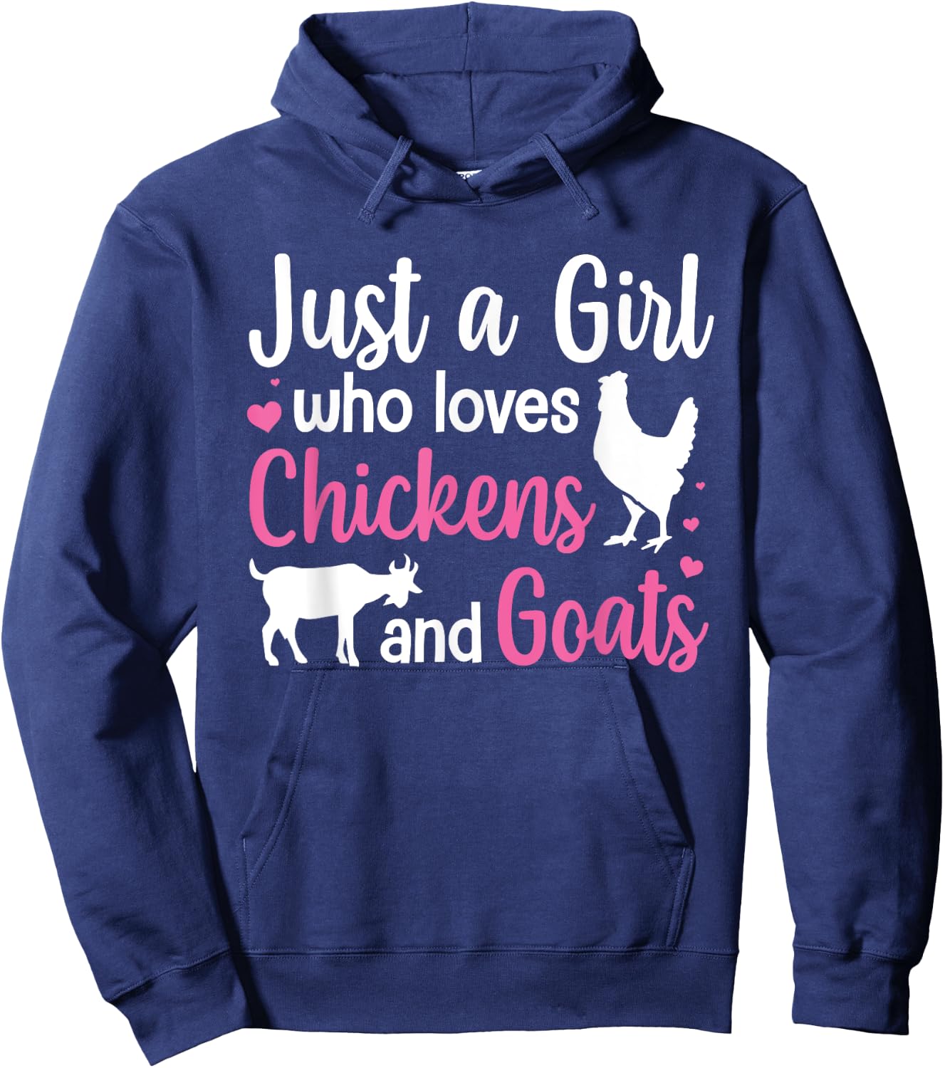 Cool Chicken Goat Design Girls Pygmy Goat Lover Hoodie - Hoodie | Navy